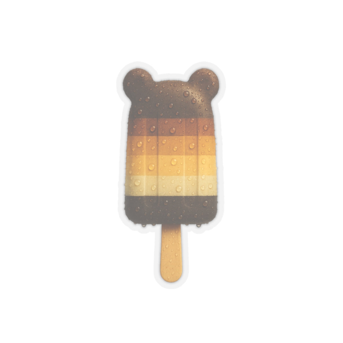Bear Popsicle Sticker — Cute Retro Ice Cream Kiss-Cut Decal for Laptop, Water Bottle, Planner