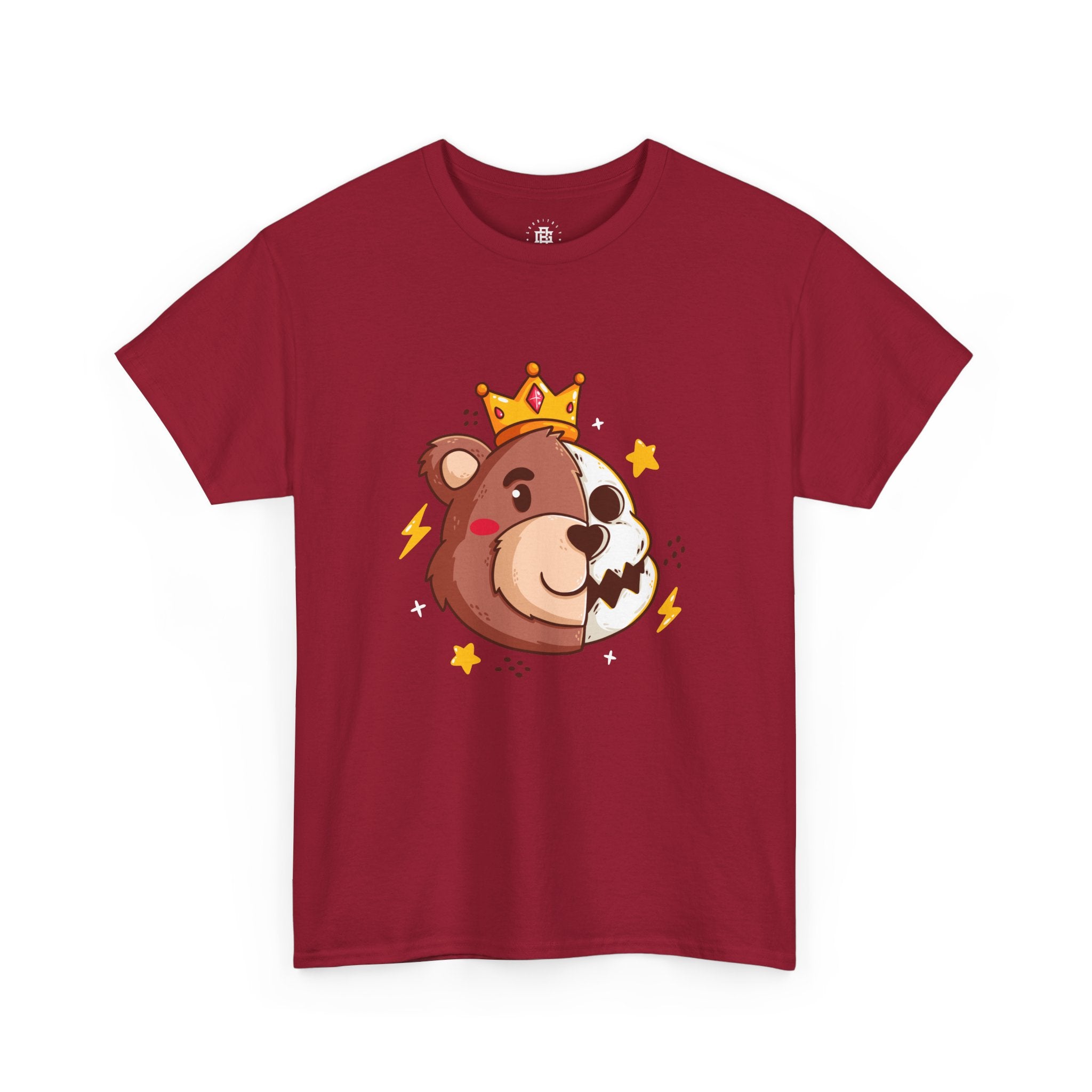 King Bear Cartoon T-Shirt — Cute Crowned Bear Graphic Tee