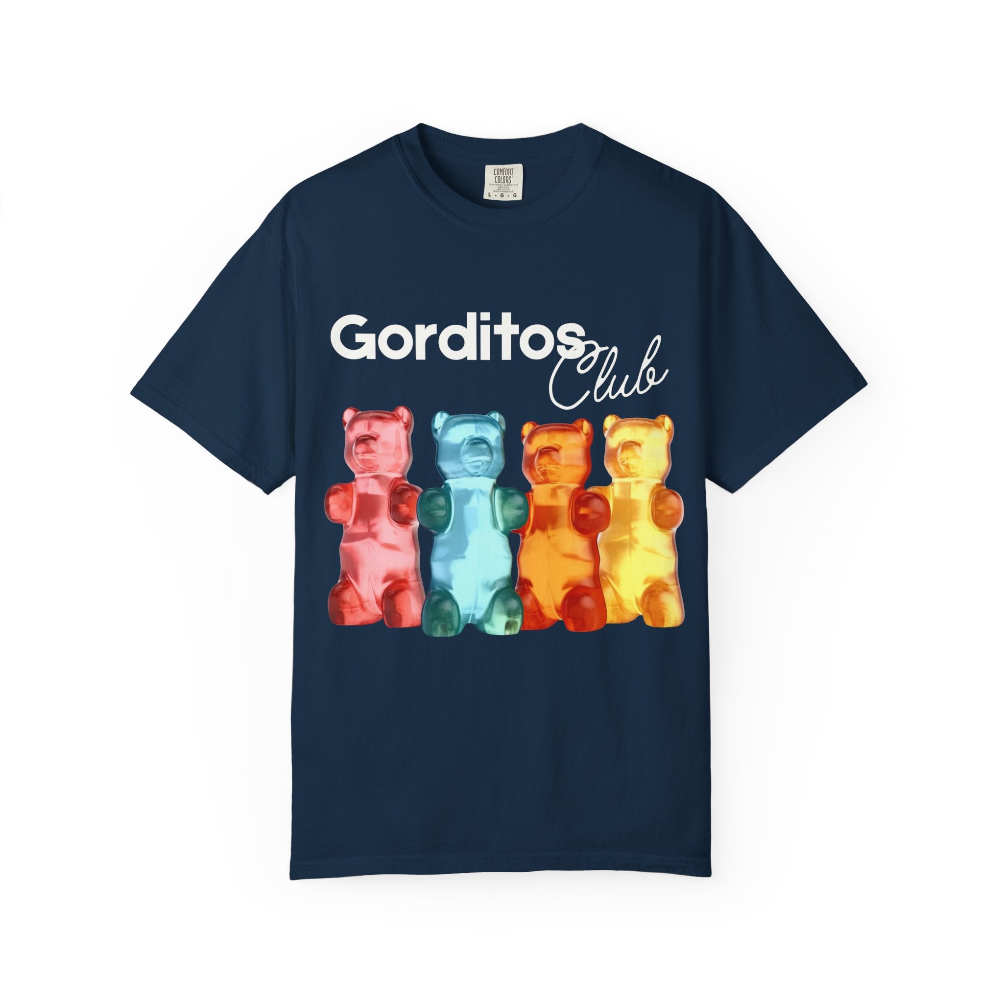 Playera Gorditos Club con ositos gummy coloridos diseño divertido