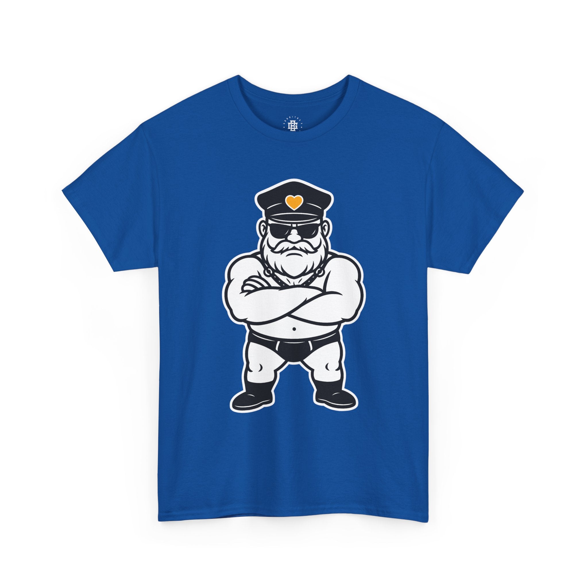 Leather Daddy Police Cartoon T‑Shirt — Funny Biker Pride Tee