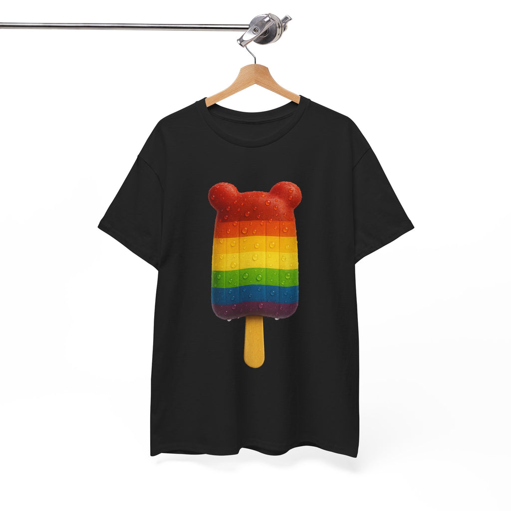 Rainbow Popsicle T-Shirt — Cute Bear-Shaped Pride Ice Cream Tee