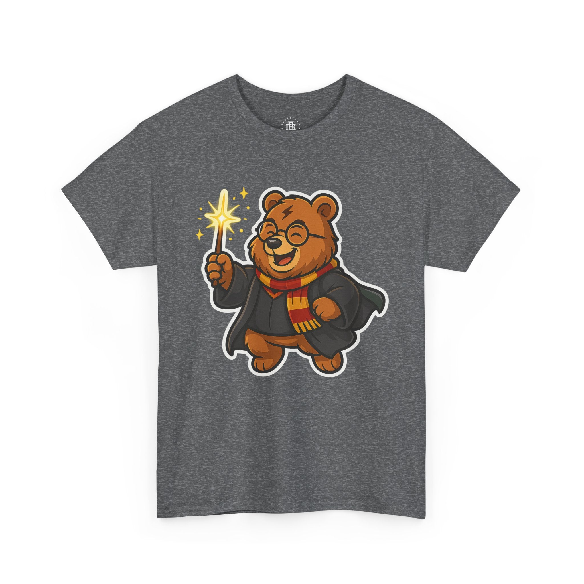 Wizard Bear T-Shirt — Cute Cartoon Bear with Wand & Scarf