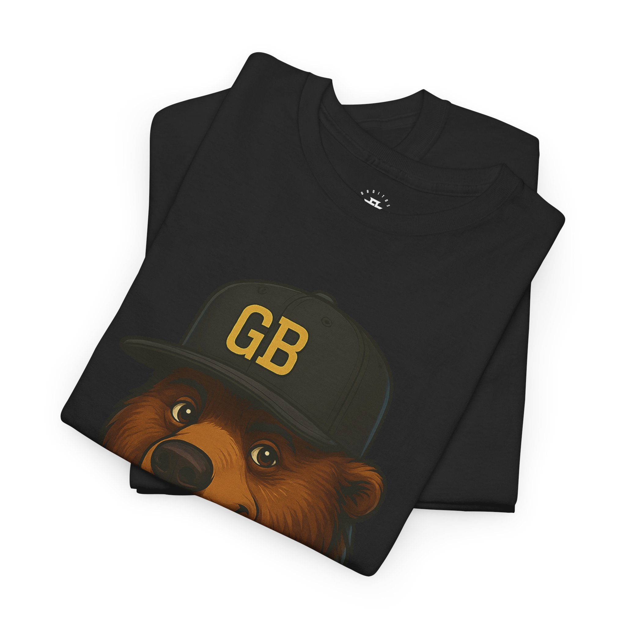 Bear Hip-Hop Tee — 'GB' Chain & Cap Graphic Shirt