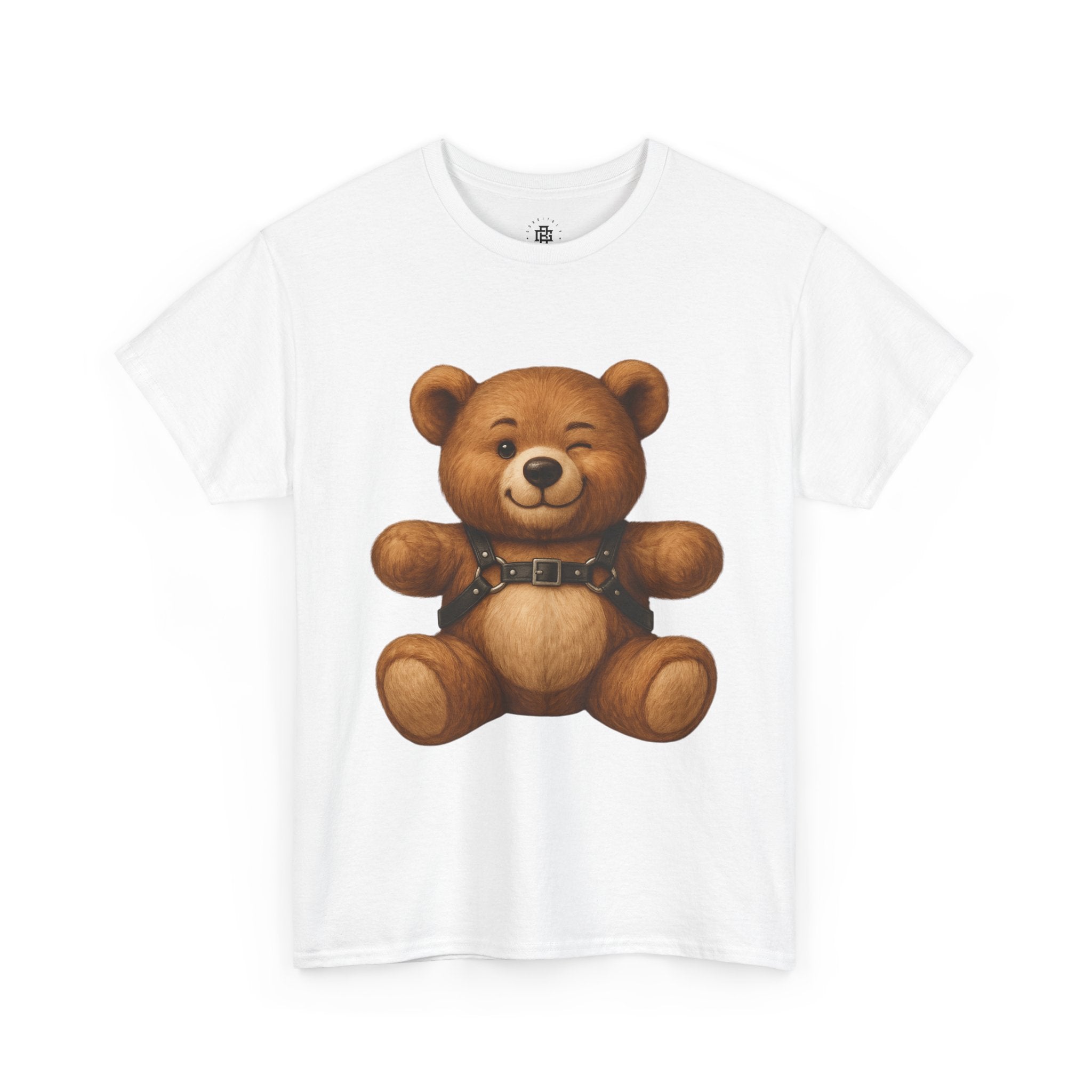 Bear with Harness Graphic T‑Shirt — Cute Teddy Chest Harness Tee
