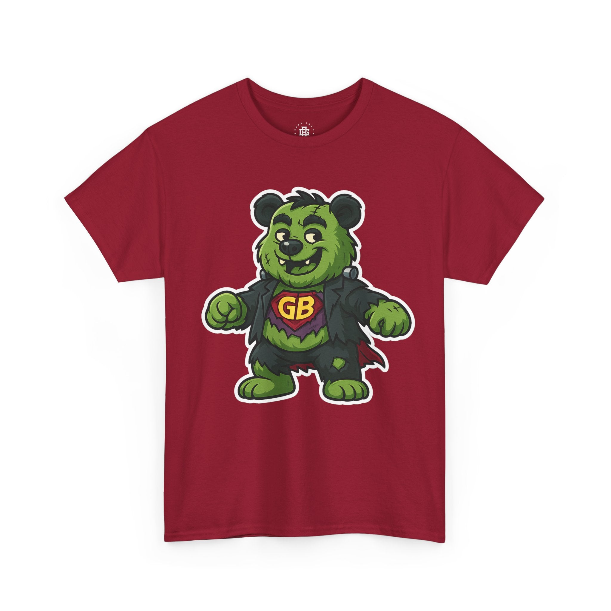 Green Monster Bear Graphic Tee — GB Superhero Cute Cartoon T-Shirt