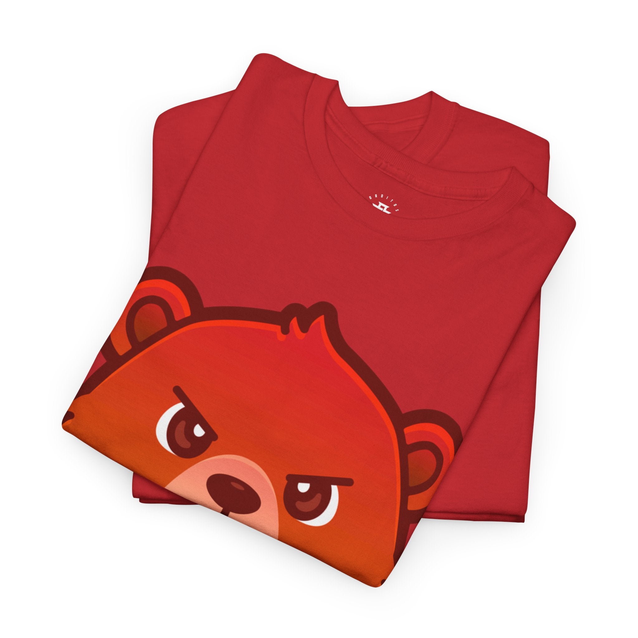 Angry Red Bear T-shirt – Fierce Cartoon Bear Graphic Tee