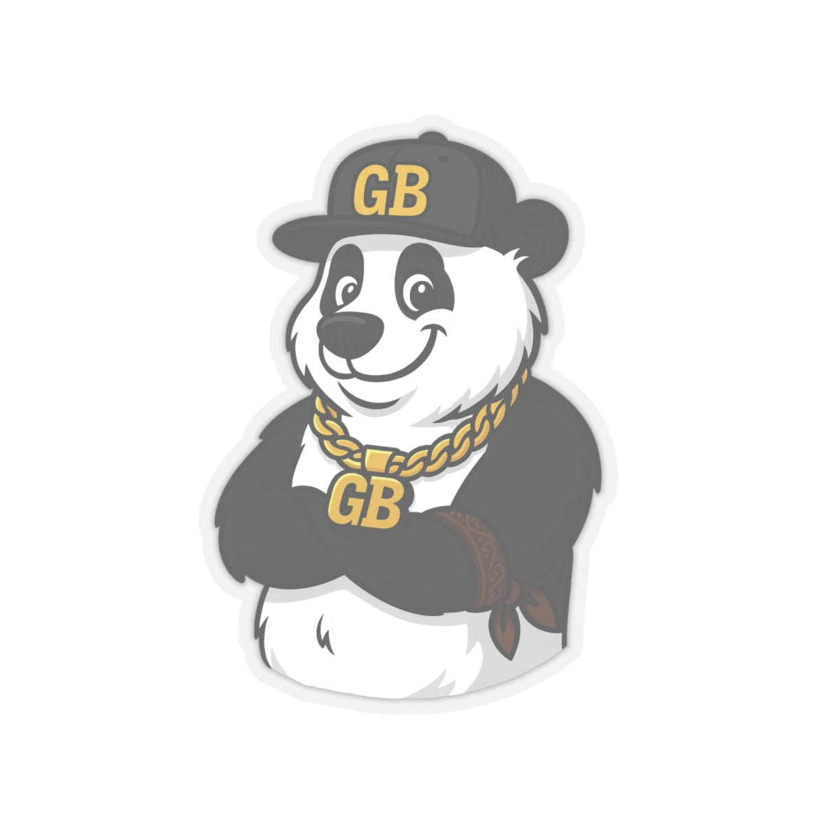 Panda Bling Kiss-Cut Sticker – GB Hip-Hop Panda Laptop Decal