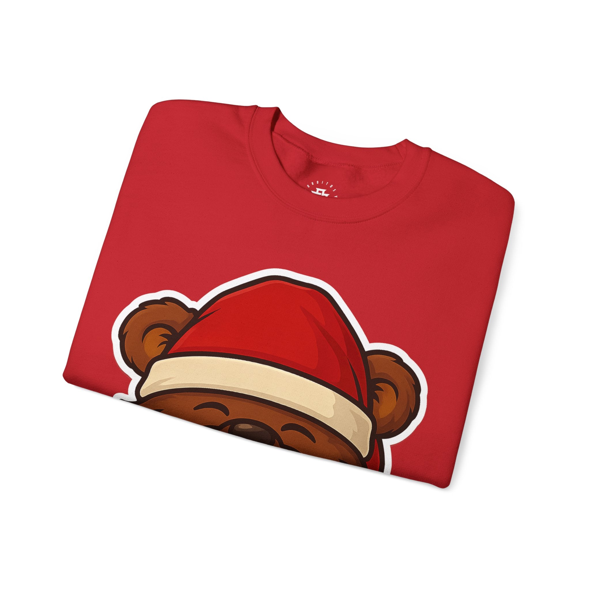 Christmas Bear Sweatshirt — Santa Bear Face Holiday Crewneck