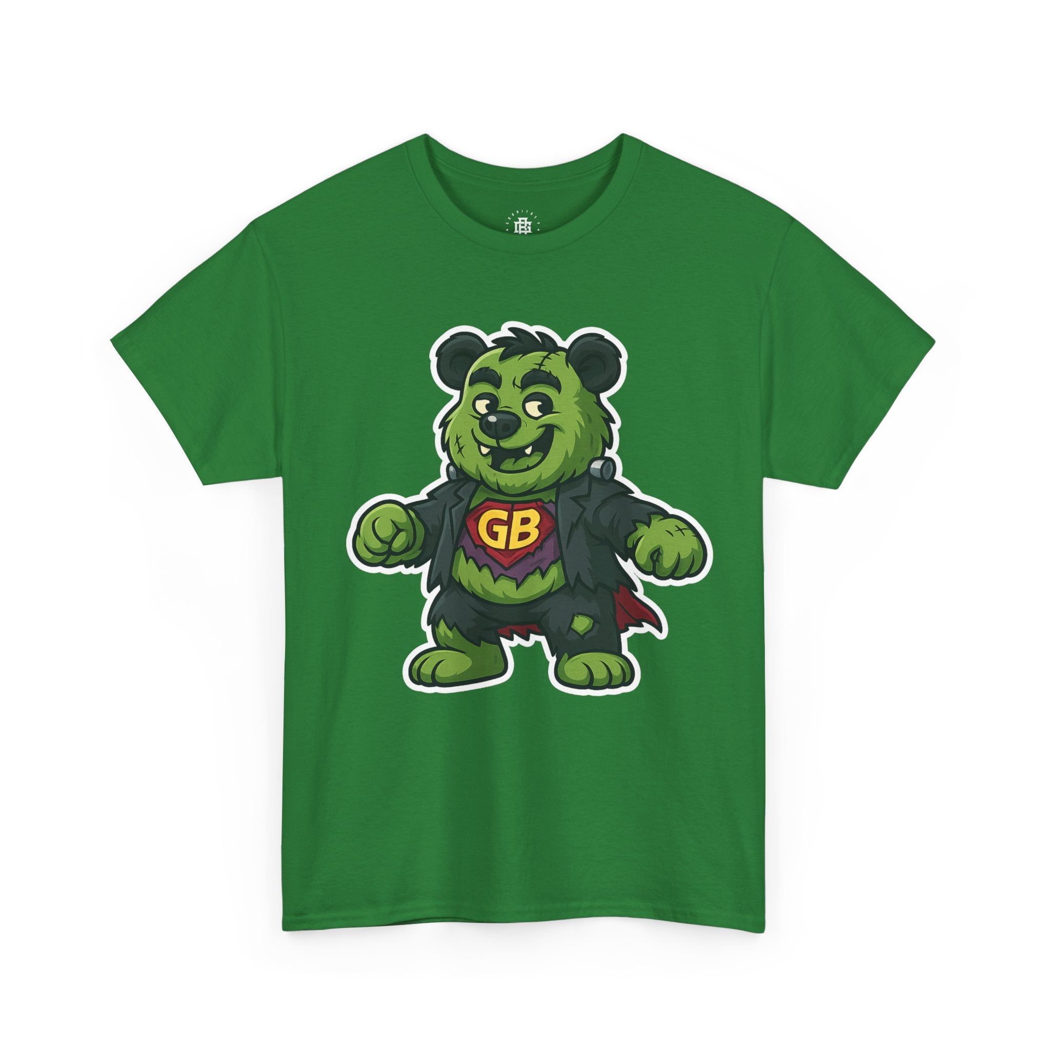 Green Monster Bear Graphic Tee — GB Superhero Cute Cartoon T-Shirt