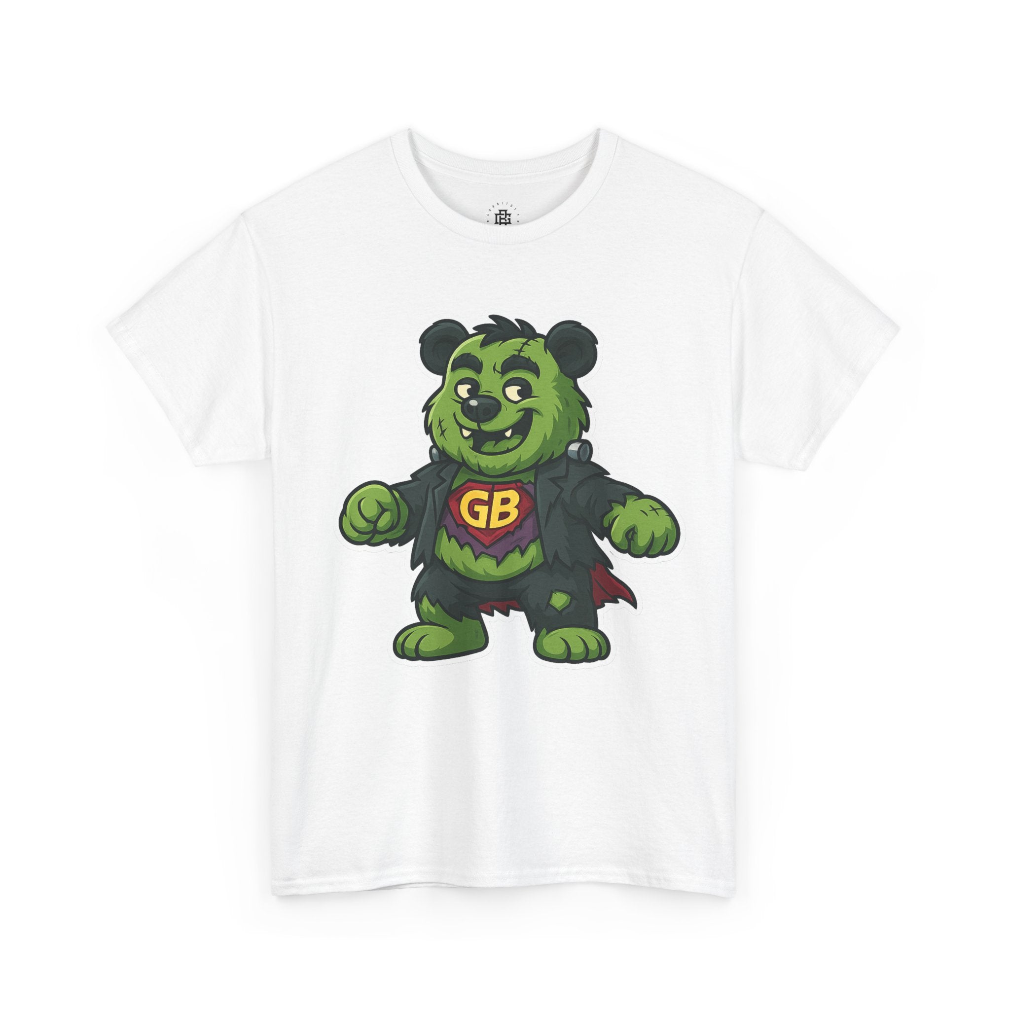 Green Monster Bear Graphic Tee — GB Superhero Cute Cartoon T-Shirt