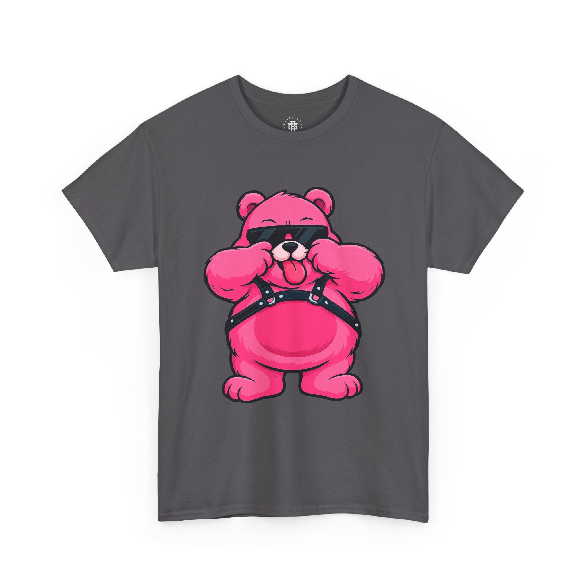 Bear Graphic Tee — Pink Leather Harness Teddy Punk Shirt