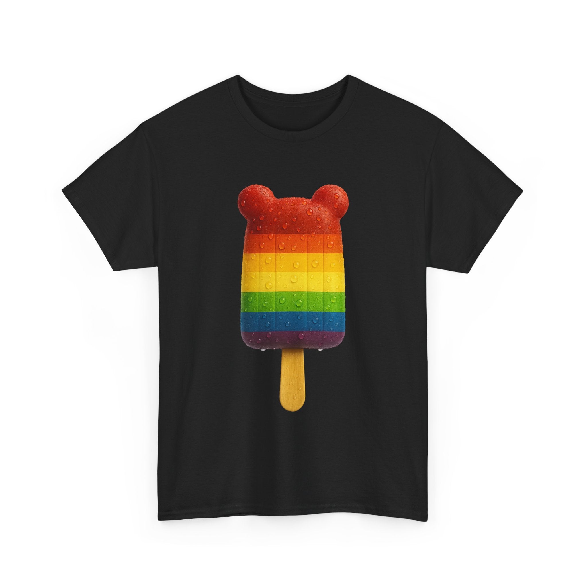 Rainbow Popsicle T-Shirt — Cute Bear-Shaped Pride Ice Cream Tee
