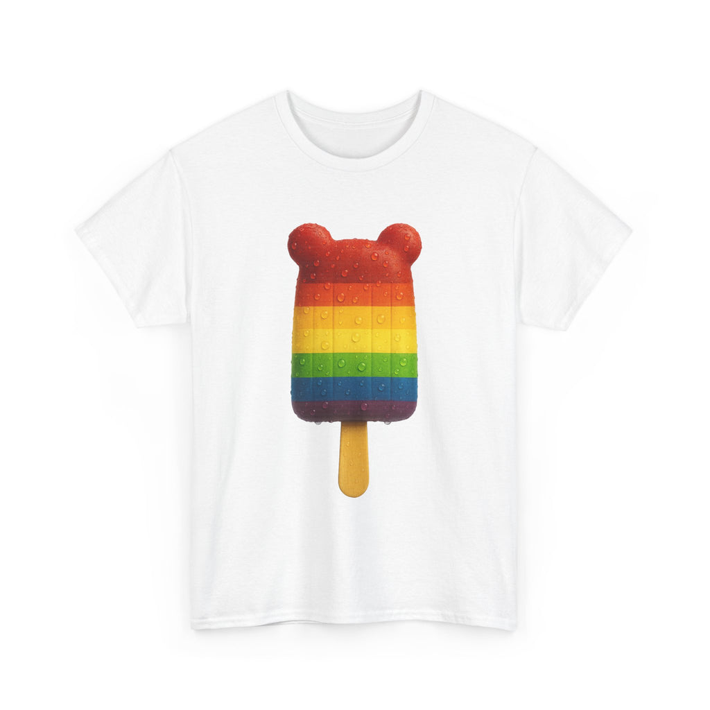 Rainbow Popsicle T-Shirt — Cute Bear-Shaped Pride Ice Cream Tee