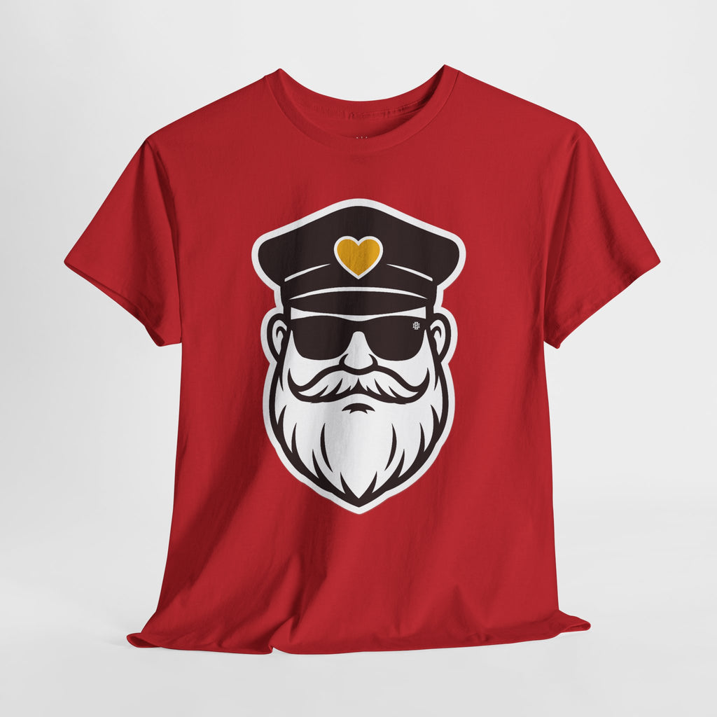 Bearded Captain Graphic Tee — Nautical Sailor Hat Design with Heart