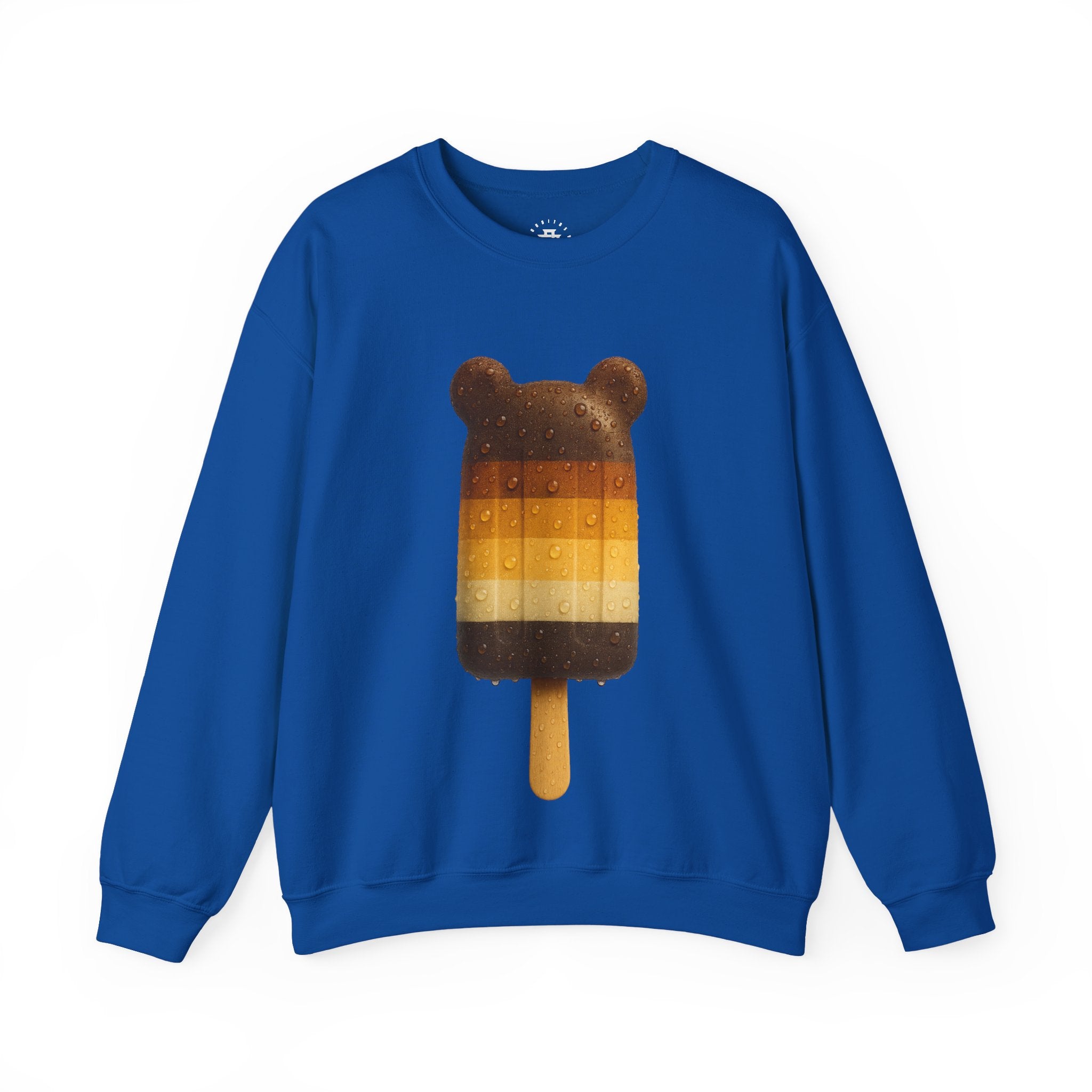 Bear Popsicle Crewneck Sweatshirt — Retro Ombre Ice Cream Graphic