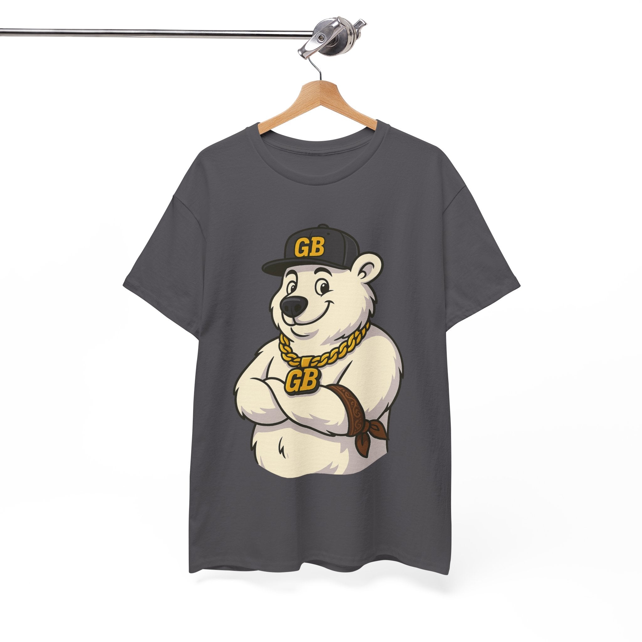 Polar Bear Graphic Tee – 'GB' Hip-Hop Chain Design