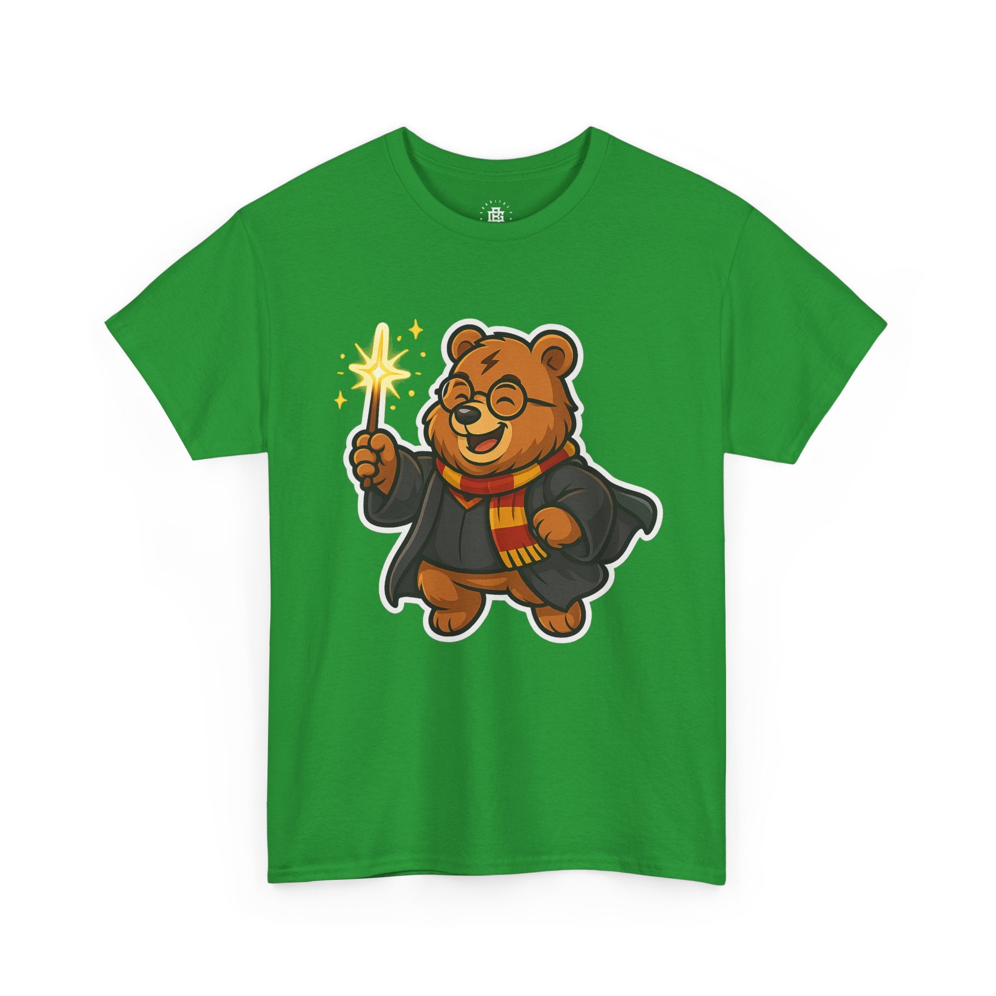 Wizard Bear T-Shirt — Cute Cartoon Bear with Wand & Scarf