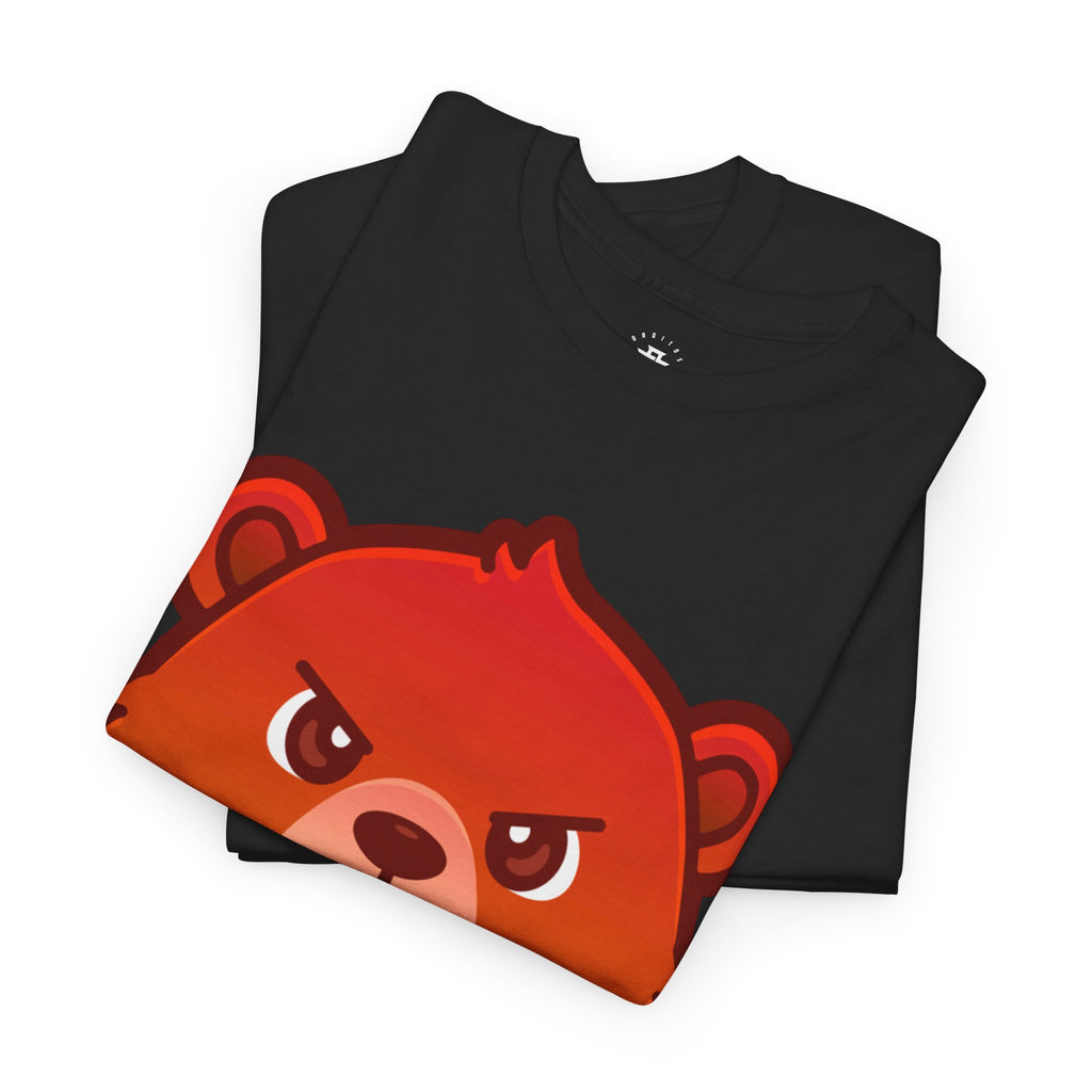 Angry Red Bear T-shirt – Fierce Cartoon Bear Graphic Tee