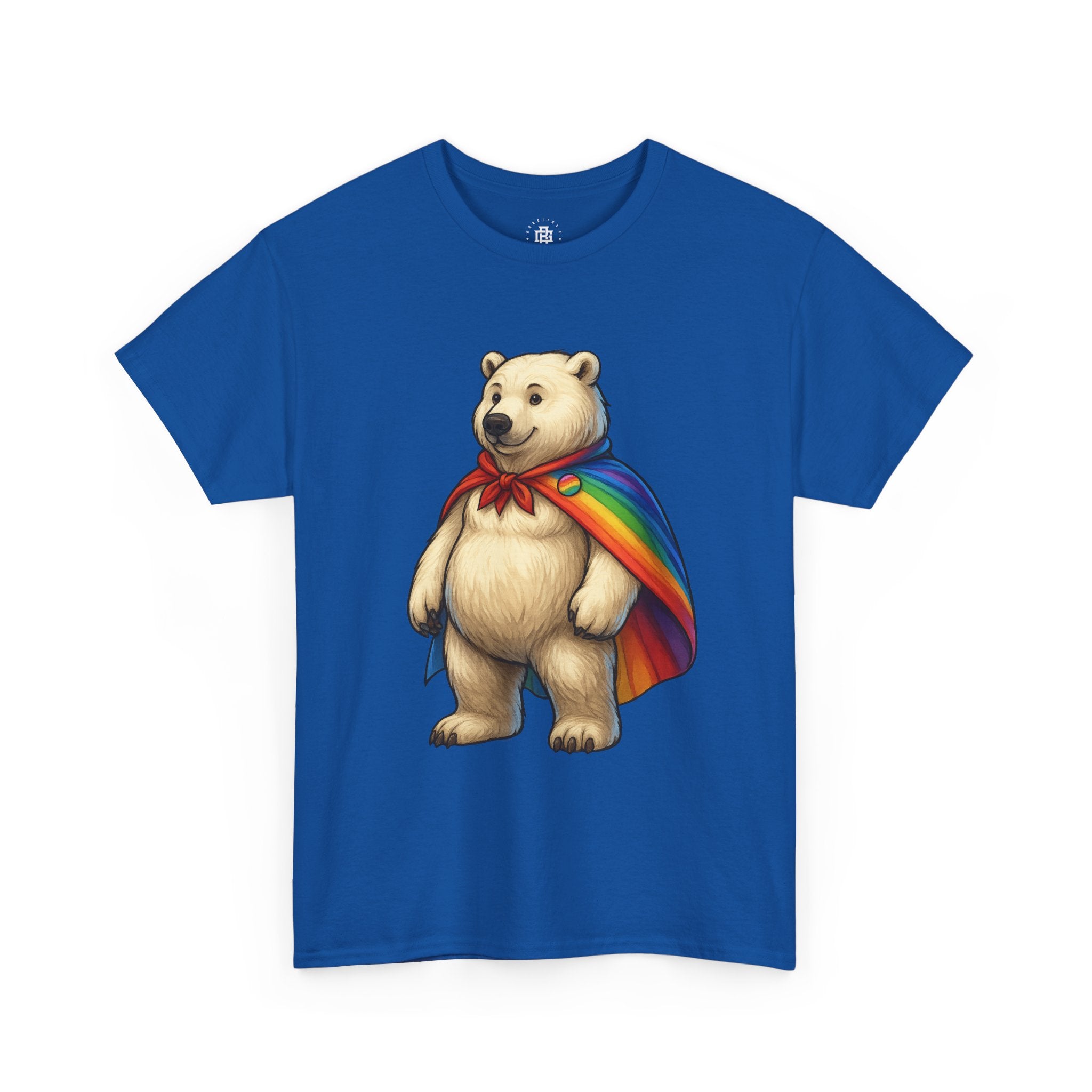 Rainbow Cape Polar Bear T‑Shirt — Cute LGBTQ+ Pride Graphic Tee