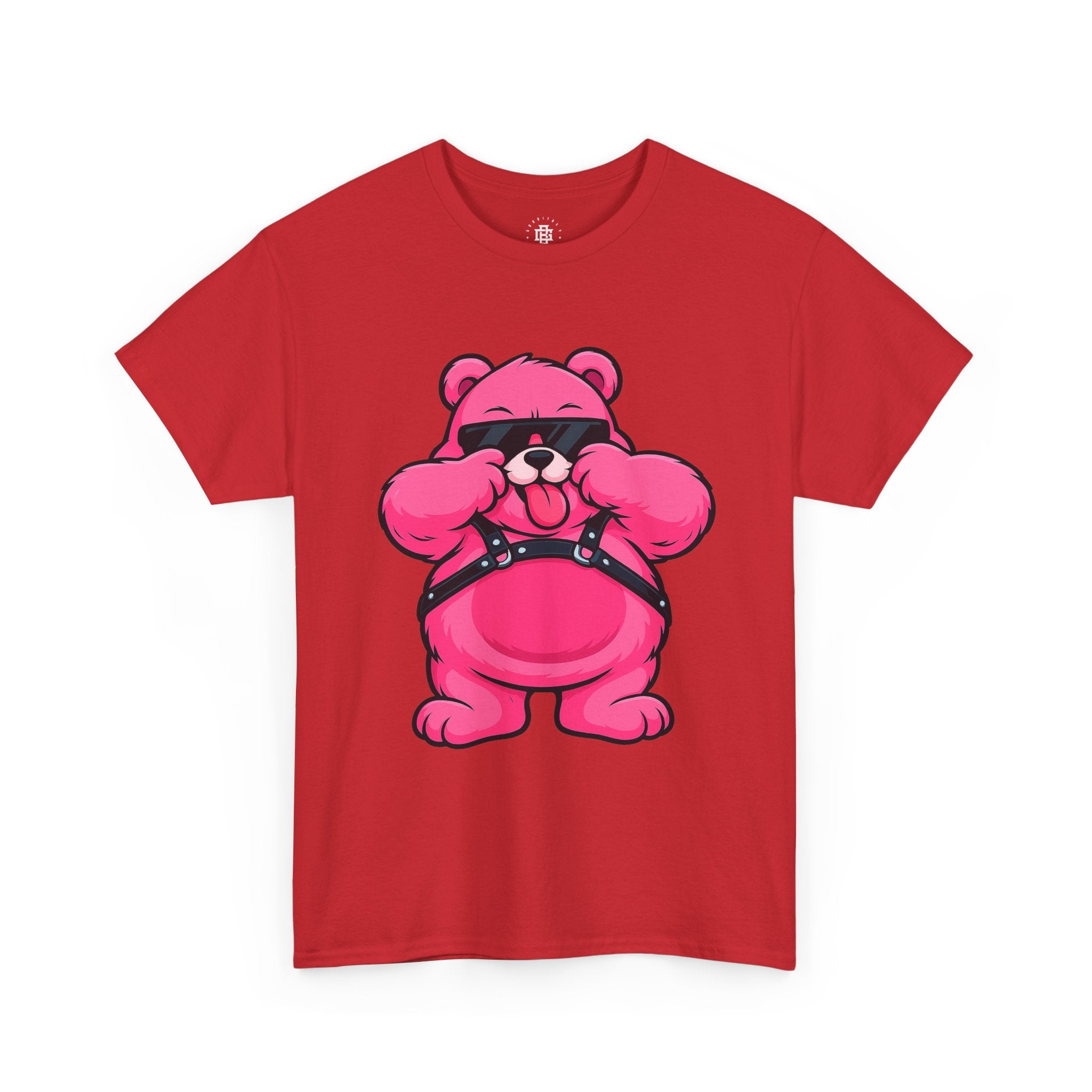 Bear Graphic Tee — Pink Leather Harness Teddy Punk Shirt