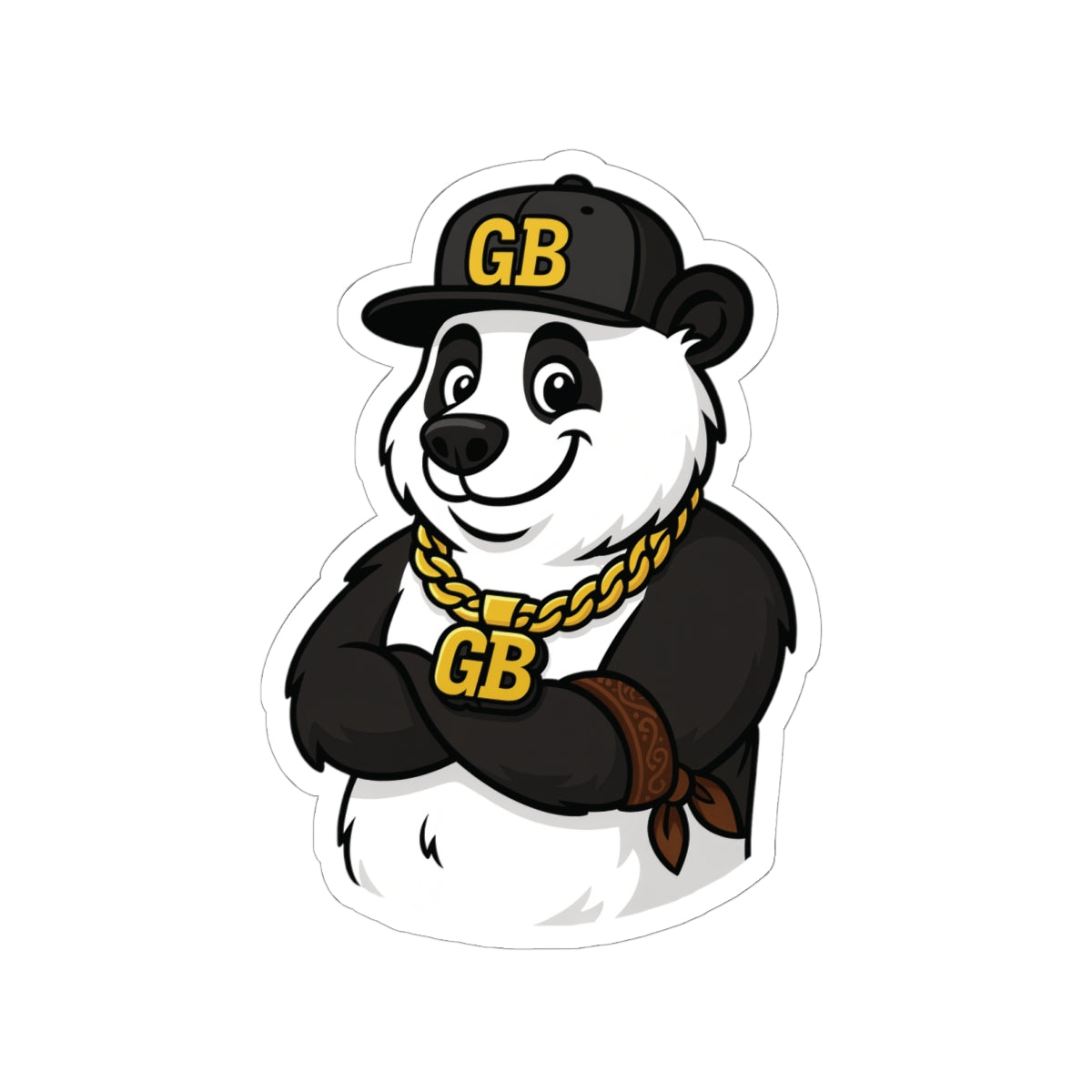 Panda Bling Kiss-Cut Sticker – GB Hip-Hop Panda Laptop Decal