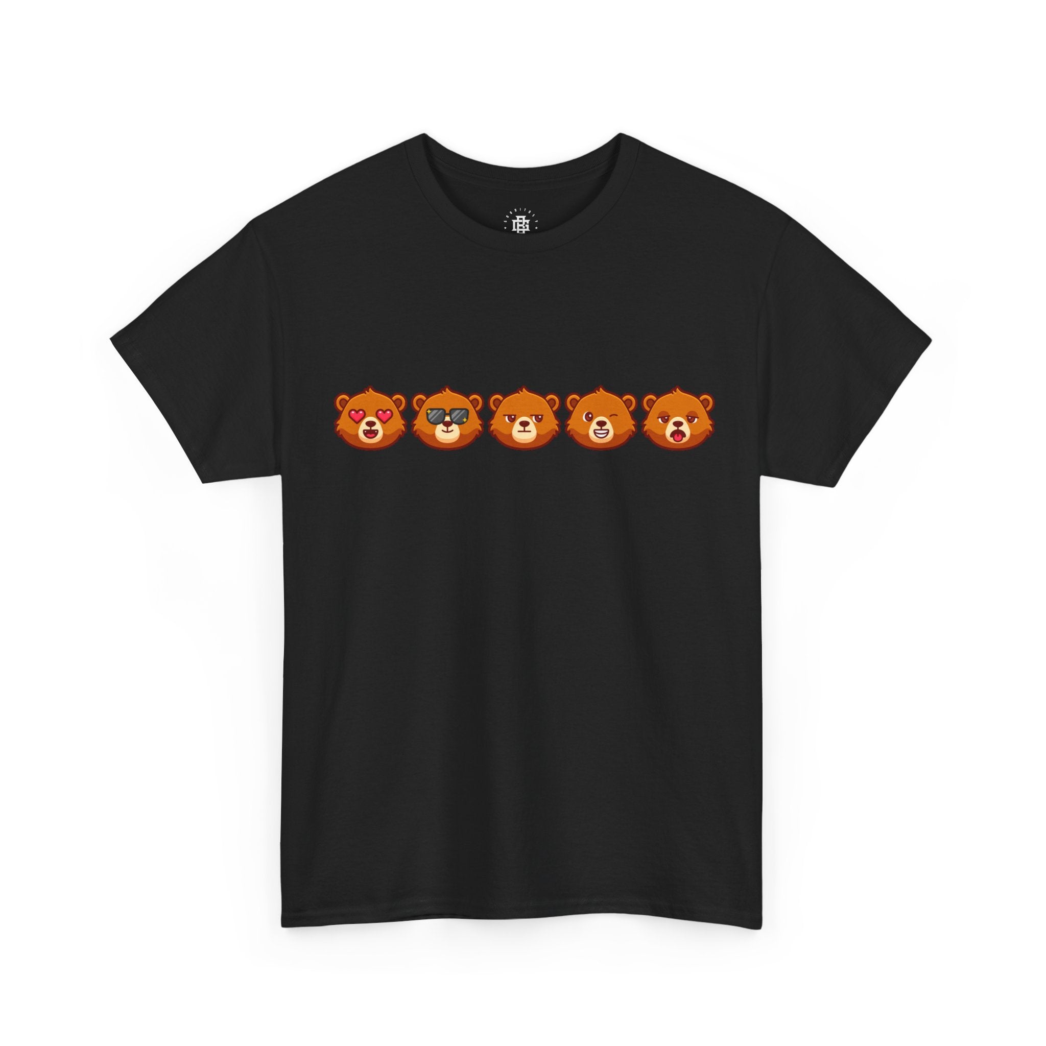 Bear Emoji Line T-Shirt — Cute Bear Faces Graphic Tee