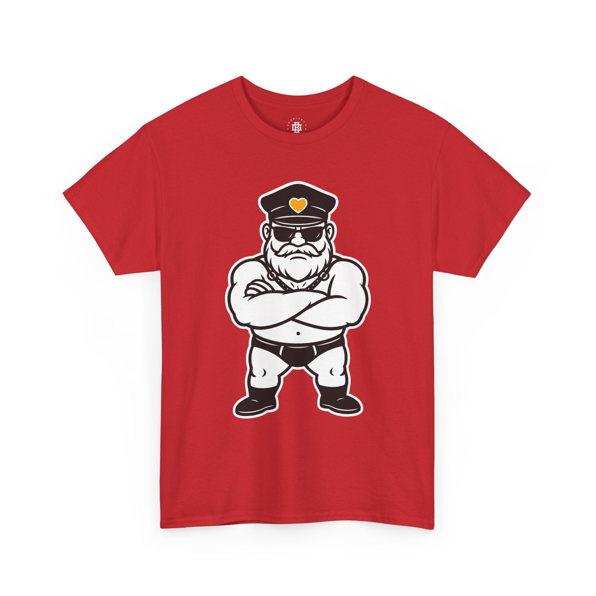 Leather Daddy Police Cartoon T‑Shirt — Funny Biker Pride Tee