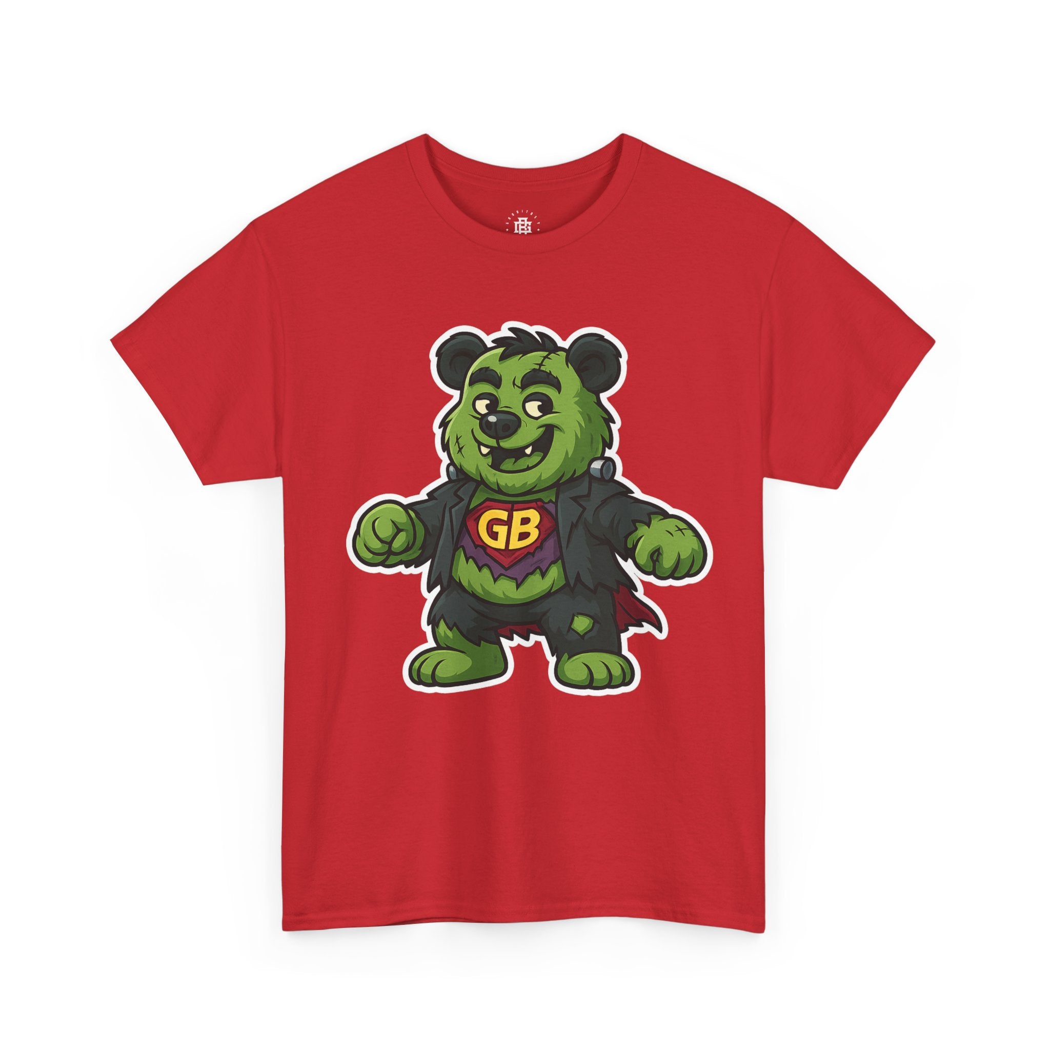 Green Monster Bear Graphic Tee — GB Superhero Cute Cartoon T-Shirt