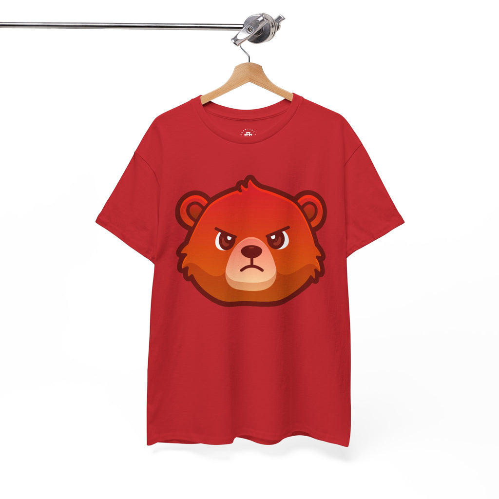Angry Red Bear T-shirt – Fierce Cartoon Bear Graphic Tee