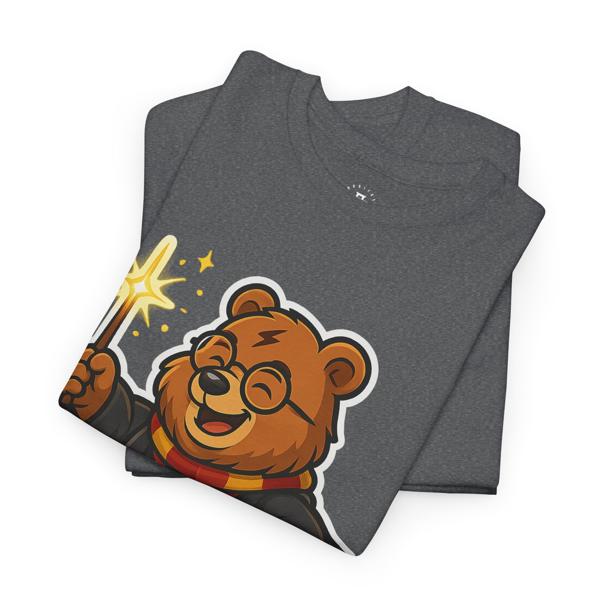 Wizard Bear T-Shirt — Cute Cartoon Bear with Wand & Scarf