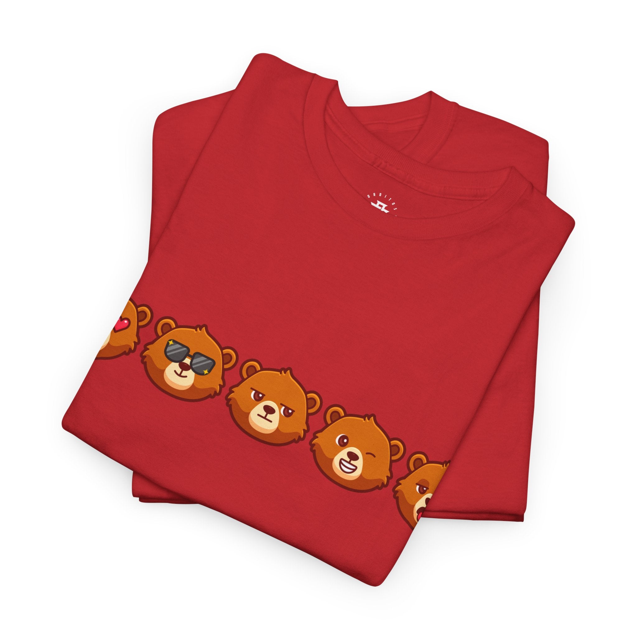 Bear Emoji Line T-Shirt — Cute Bear Faces Graphic Tee
