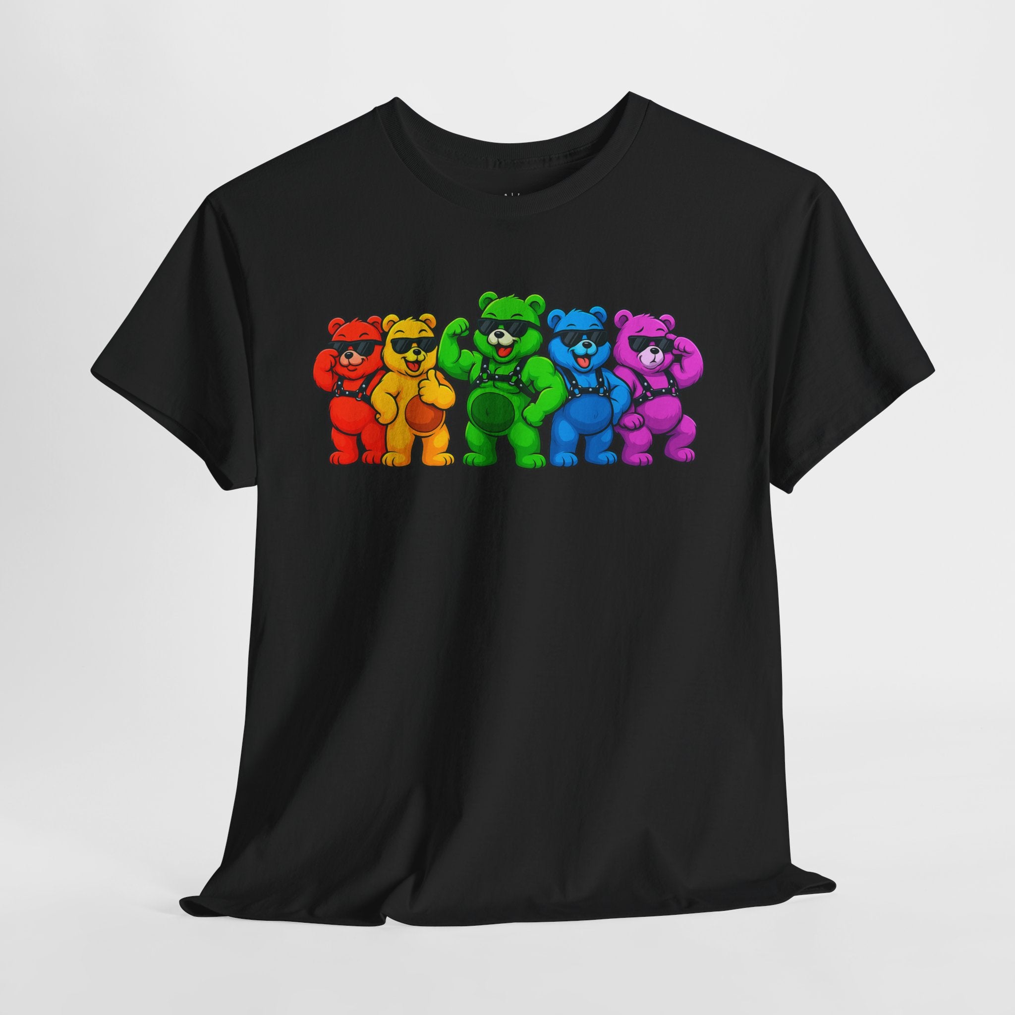 Rainbow Dancing Bears T-Shirt — Colorful Retro Bear Graphic Tee for Pride & Gifts