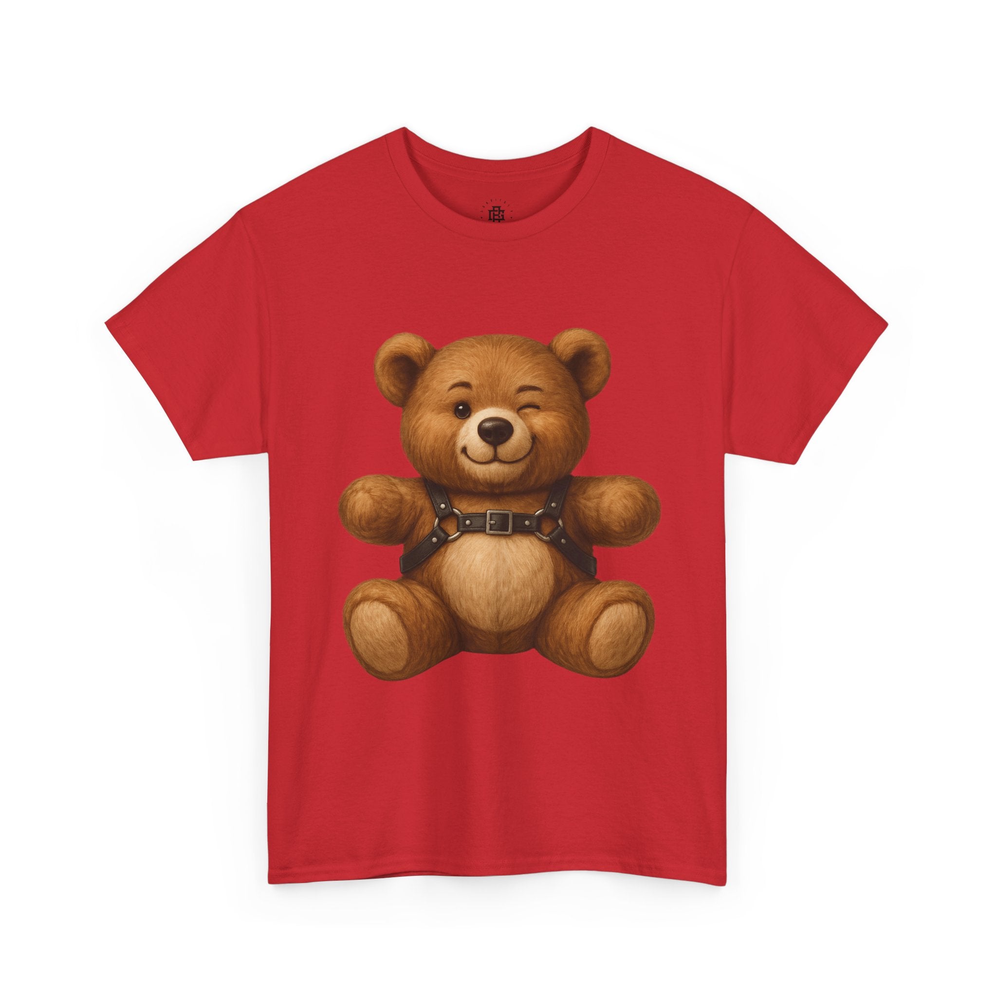 Bear with Harness Graphic T‑Shirt — Cute Teddy Chest Harness Tee