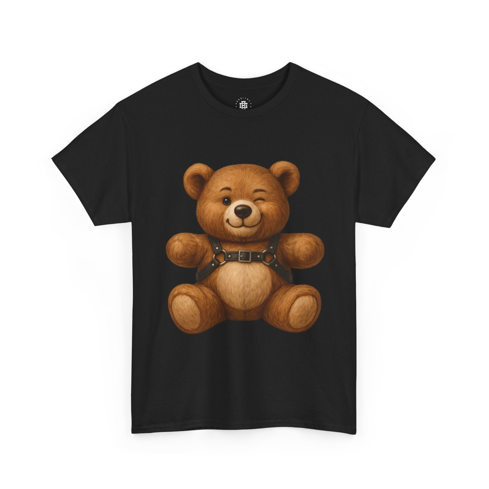 Bear with Harness Graphic T‑Shirt — Cute Teddy Chest Harness Tee
