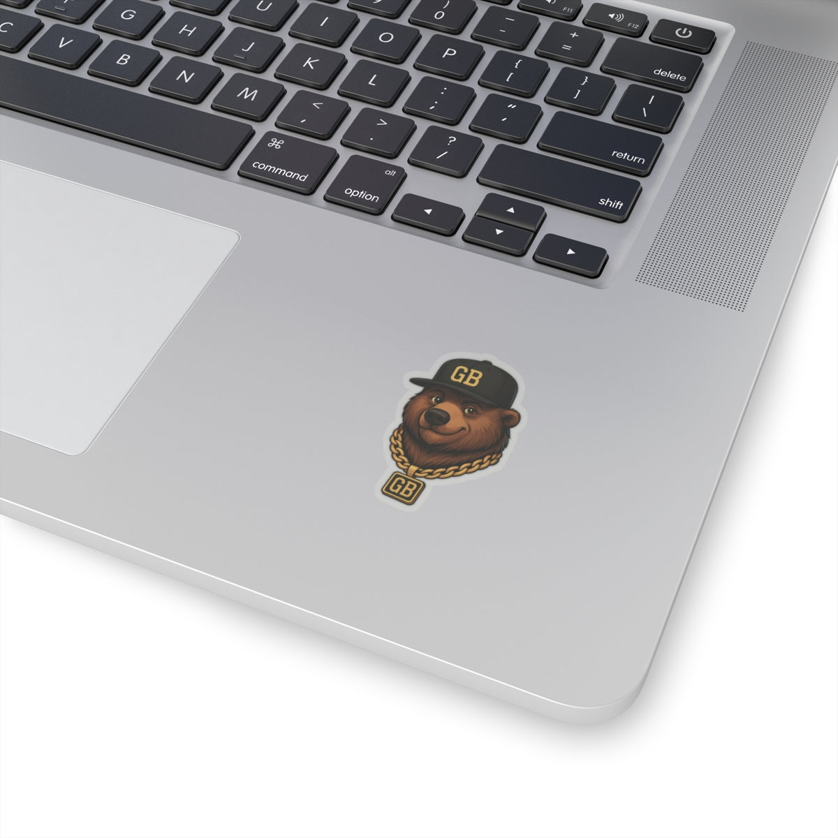 Cool Bear Sticker — Gold Chain Hip-Hop Bear Kiss-Cut Decal
