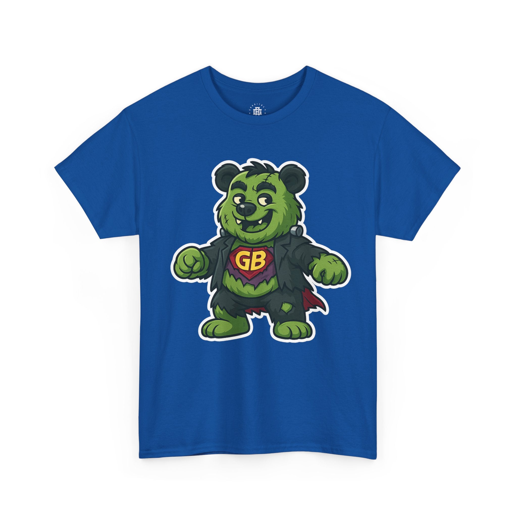 Green Monster Bear Graphic Tee — GB Superhero Cute Cartoon T-Shirt