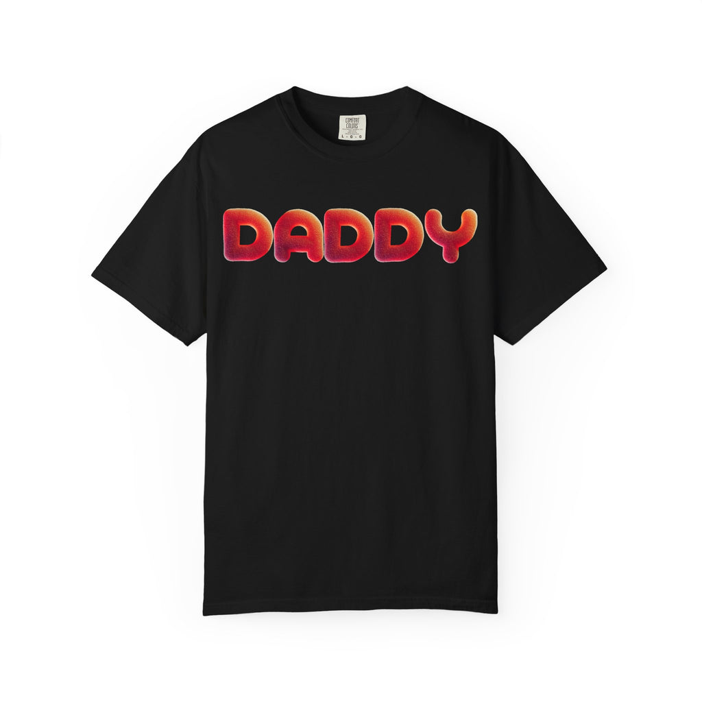 Playera Daddy Bear con letras retro bubble en gradiente