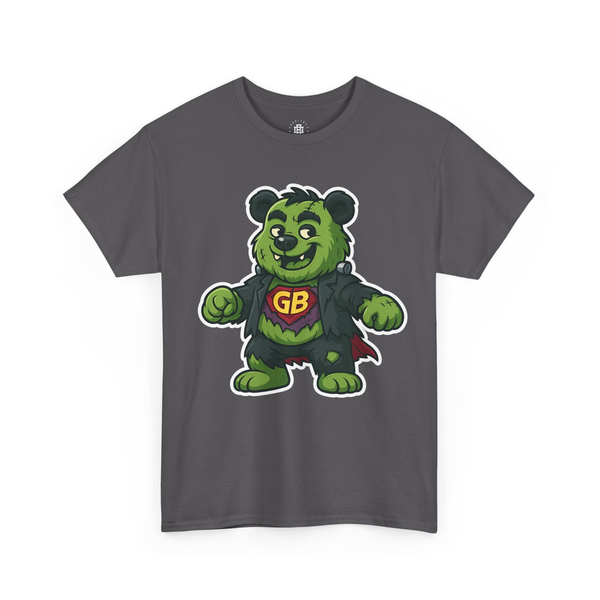 Green Monster Bear Graphic Tee — GB Superhero Cute Cartoon T-Shirt