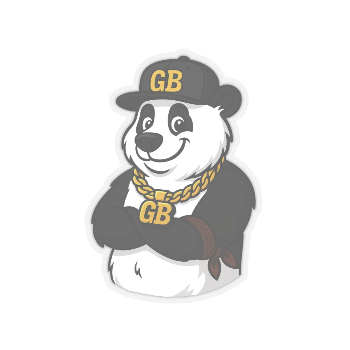 Panda Bling Kiss-Cut Sticker – GB Hip-Hop Panda Laptop Decal