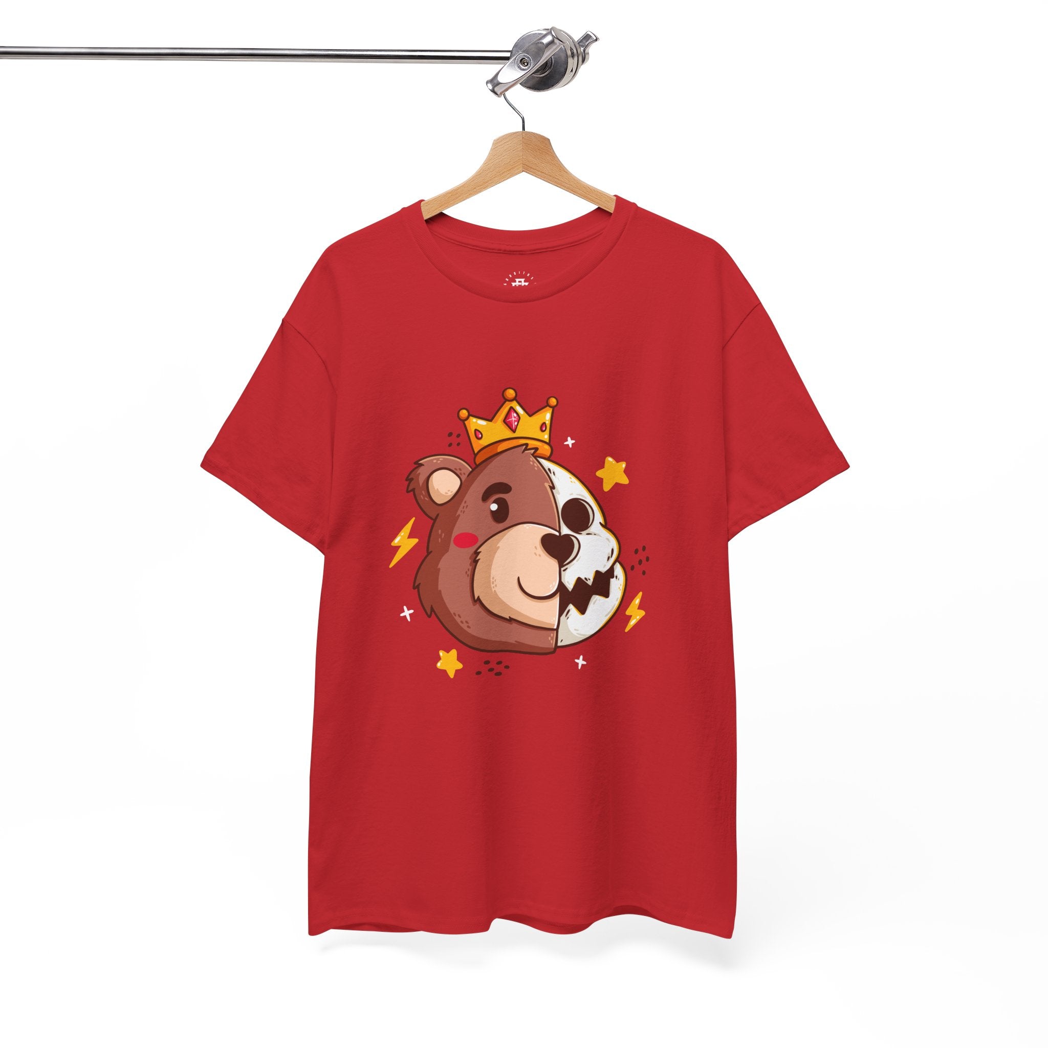 King Bear Cartoon T-Shirt — Cute Crowned Bear Graphic Tee