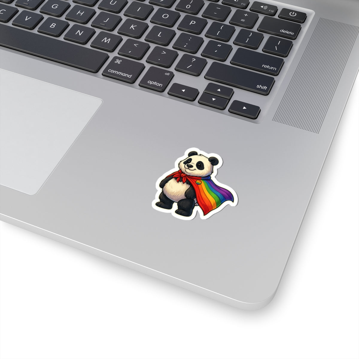 Cute Panda with Rainbow Cape Sticker — Pride, Laptop & Water Bottle Vinyl Kiss-Cut