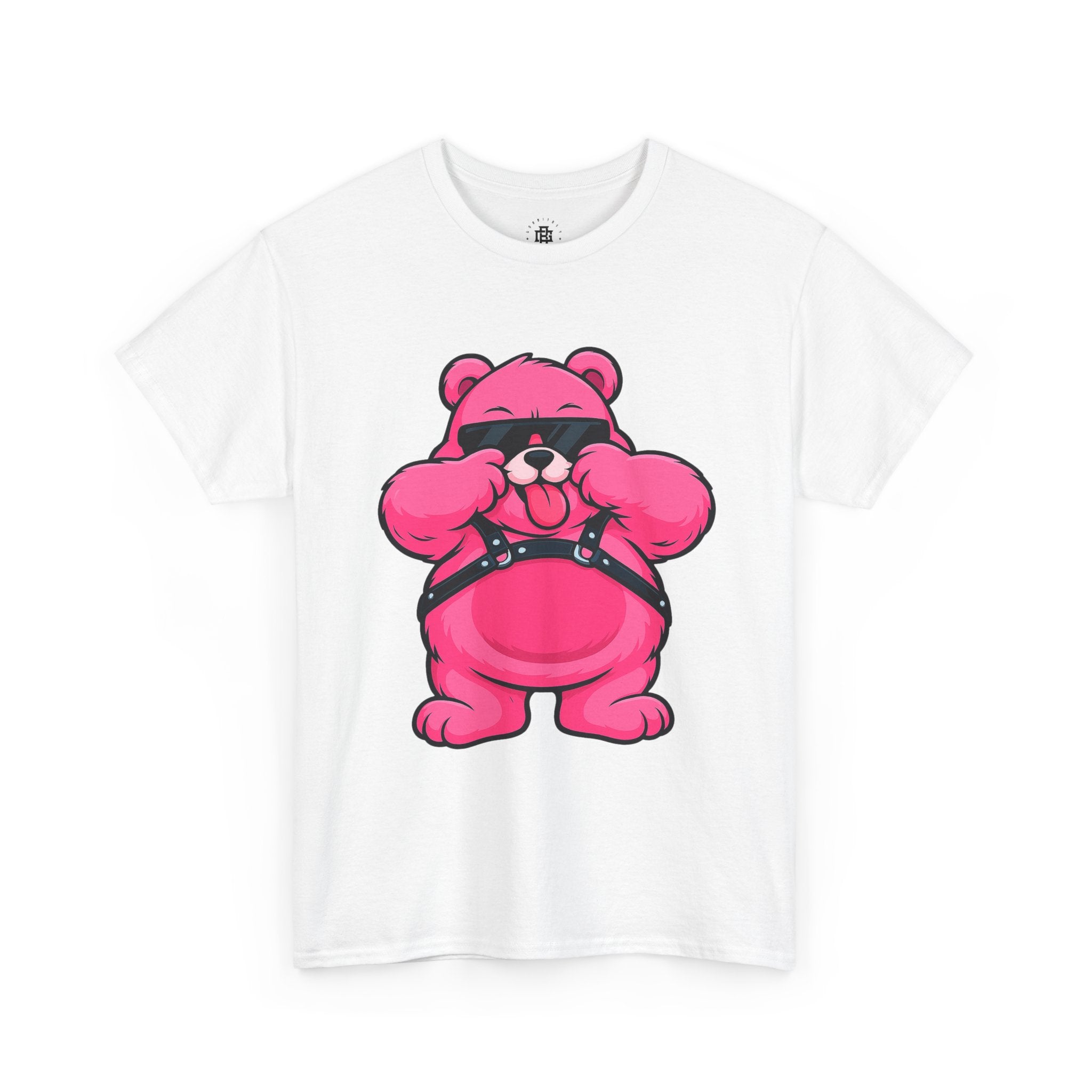Bear Graphic Tee — Pink Leather Harness Teddy Punk Shirt