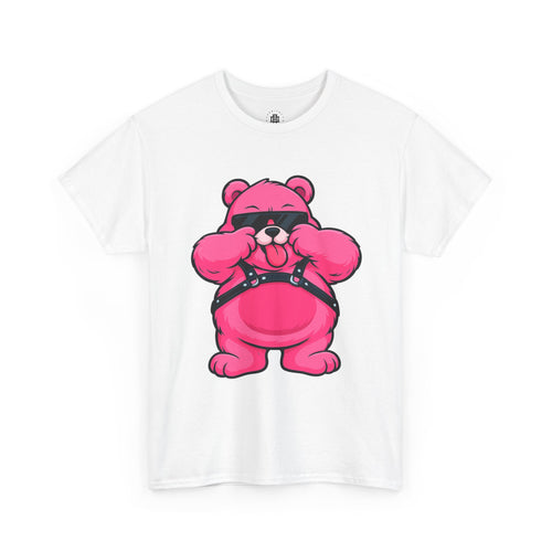 Bear Graphic Tee — Pink Leather Harness Teddy Punk Shirt