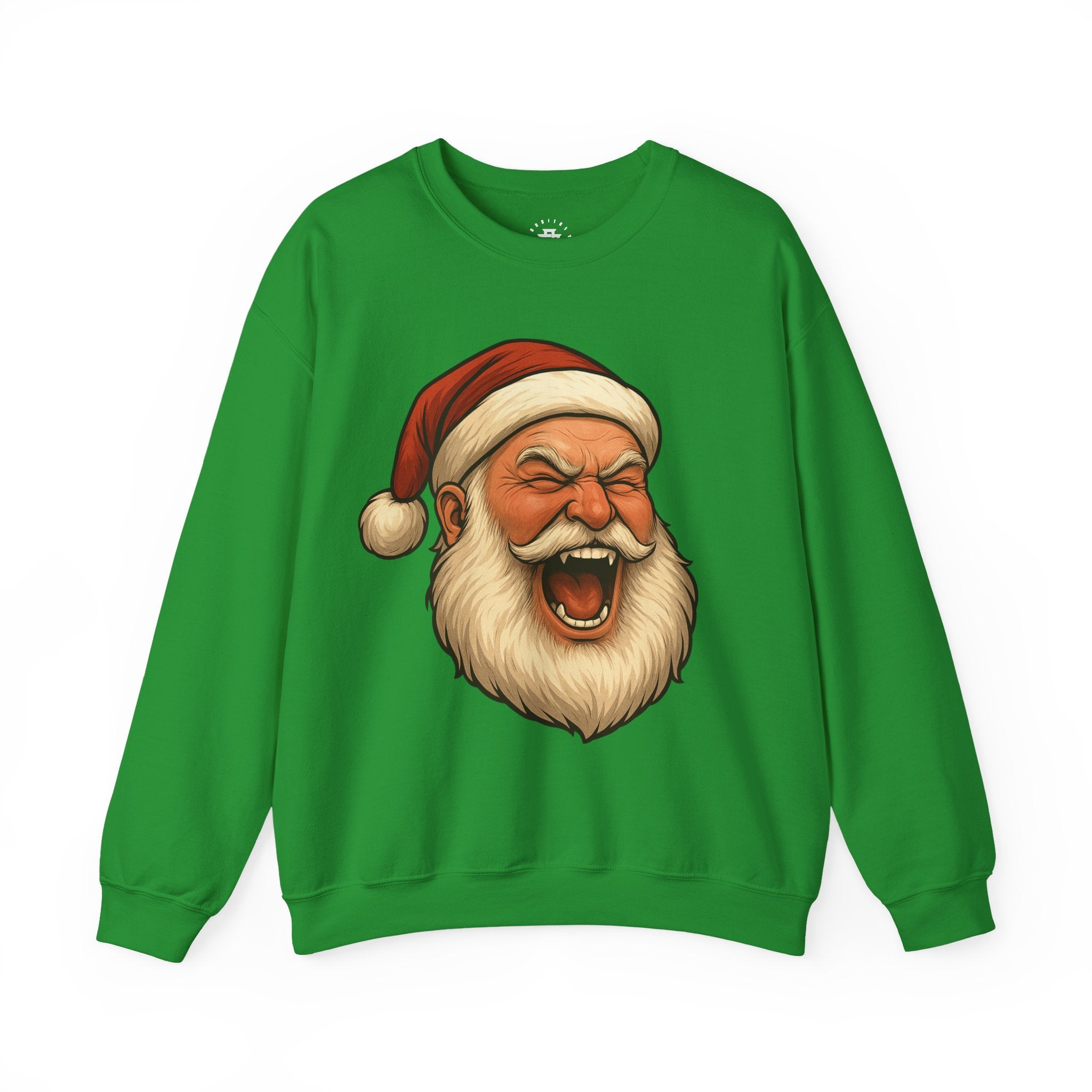 Laughing Santa Crewneck Sweatshirt - Festive Retro Holiday Graphic