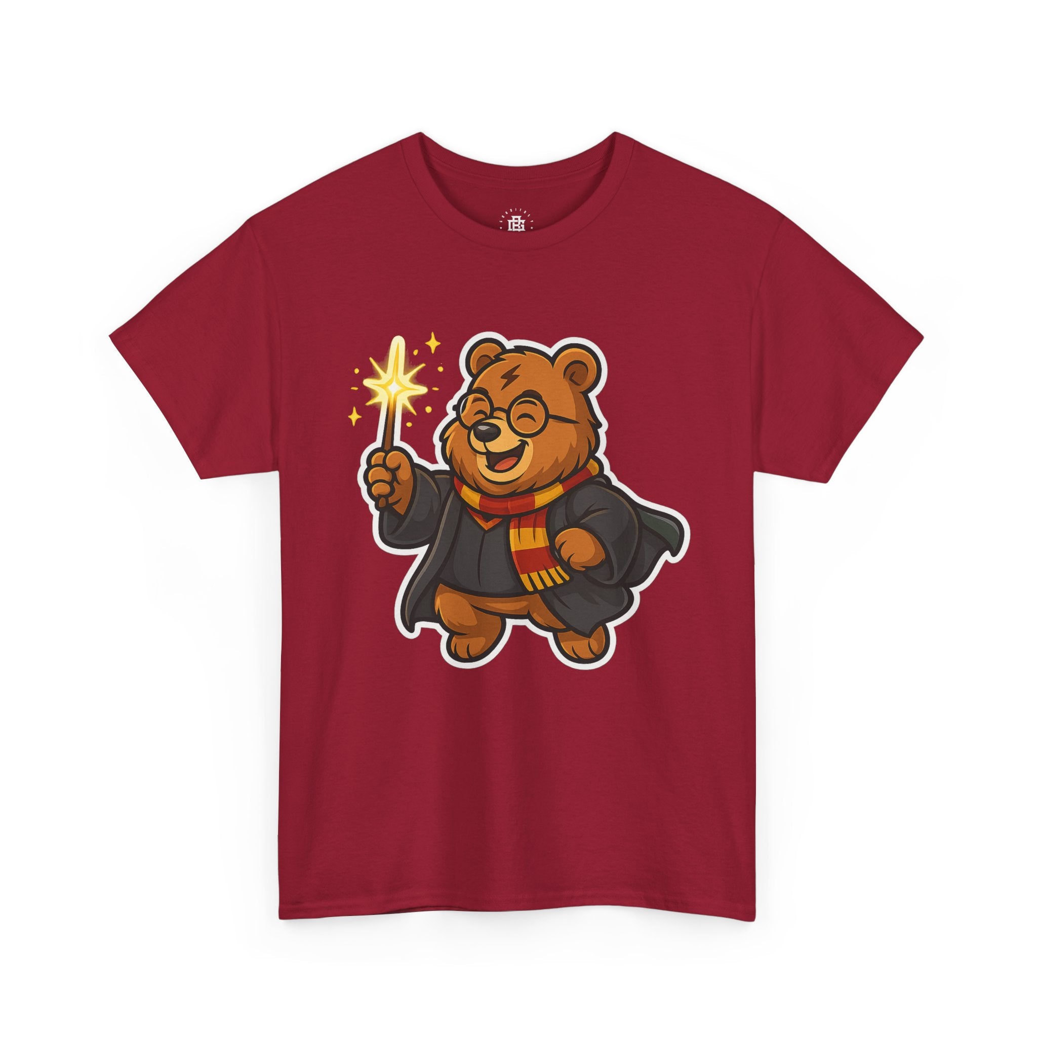 Wizard Bear T-Shirt — Cute Cartoon Bear with Wand & Scarf