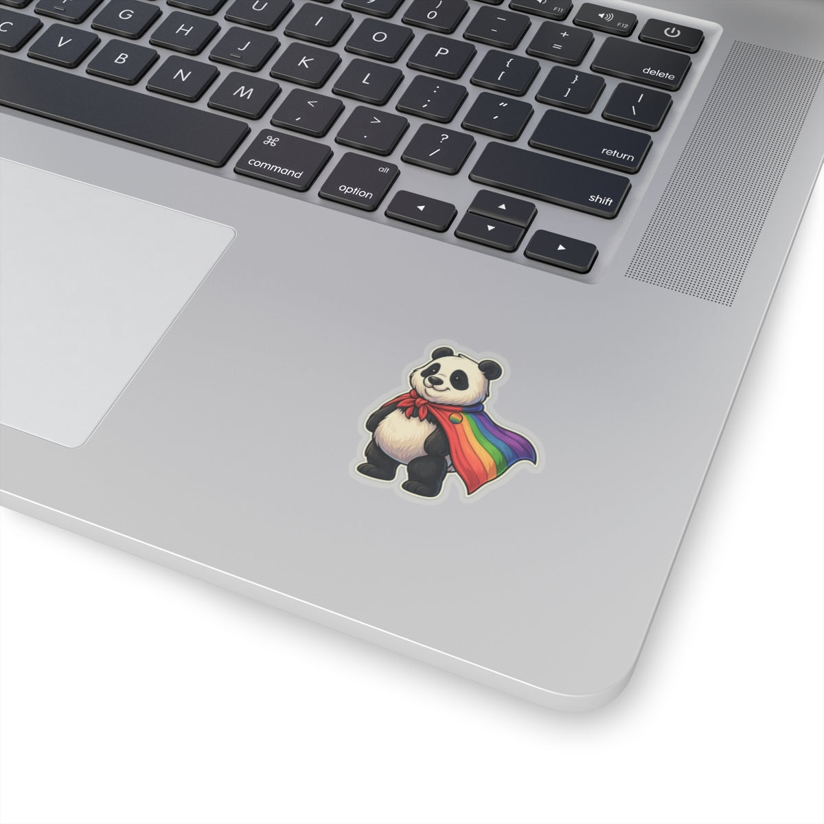Cute Panda with Rainbow Cape Sticker — Pride, Laptop & Water Bottle Vinyl Kiss-Cut