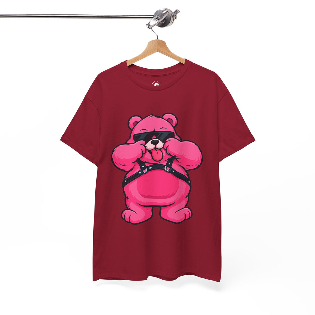 Bear Graphic Tee — Pink Leather Harness Teddy Punk Shirt