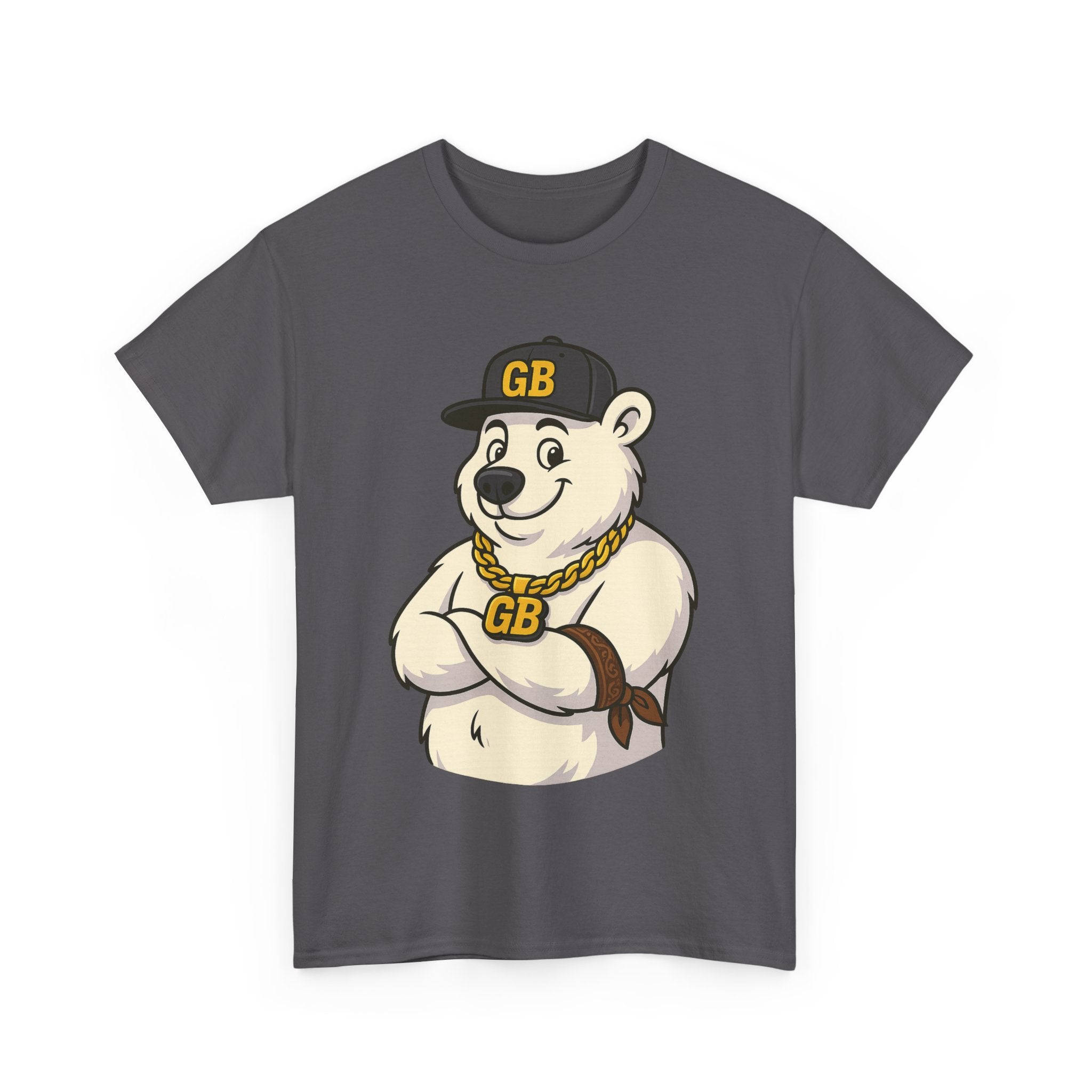 Polar Bear Graphic Tee – 'GB' Hip-Hop Chain Design