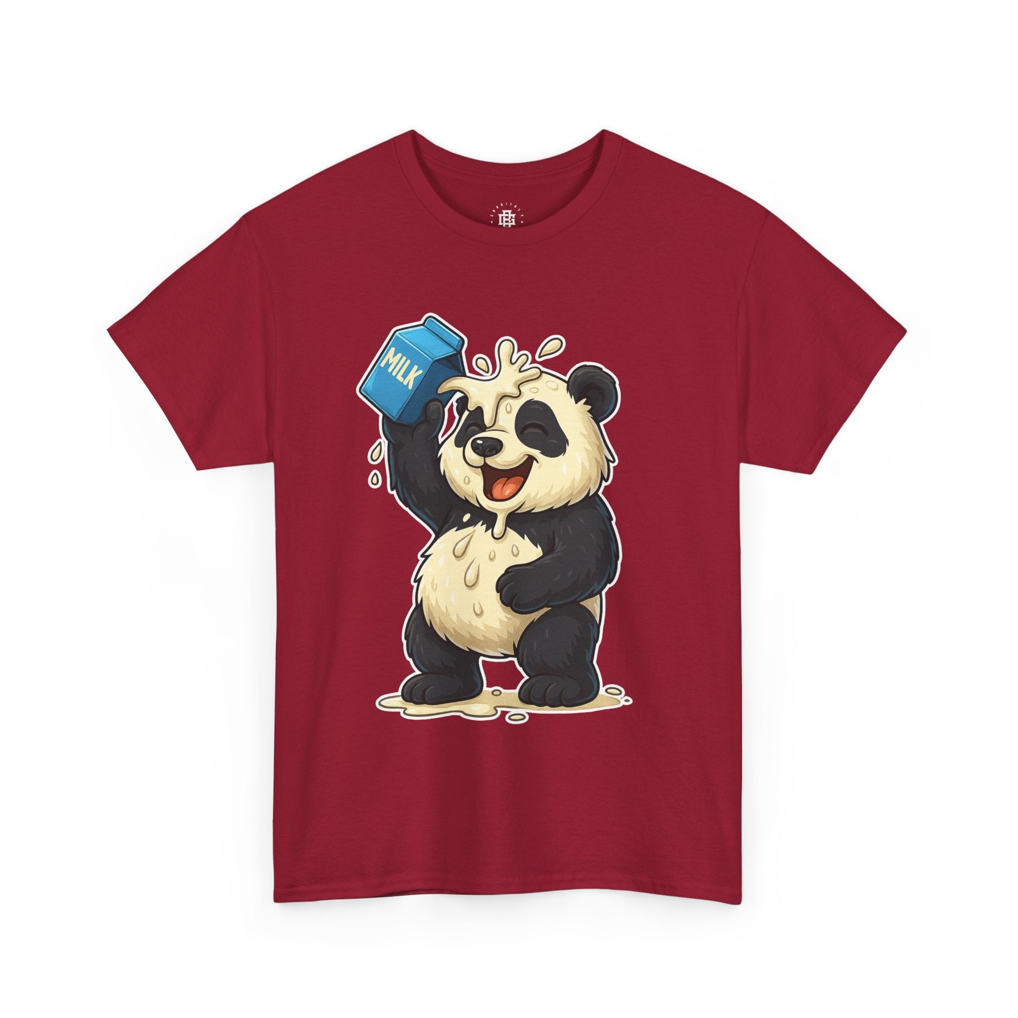 Panda Drinking Milk Graphic Tee — Cute Cartoon Panda Shirt