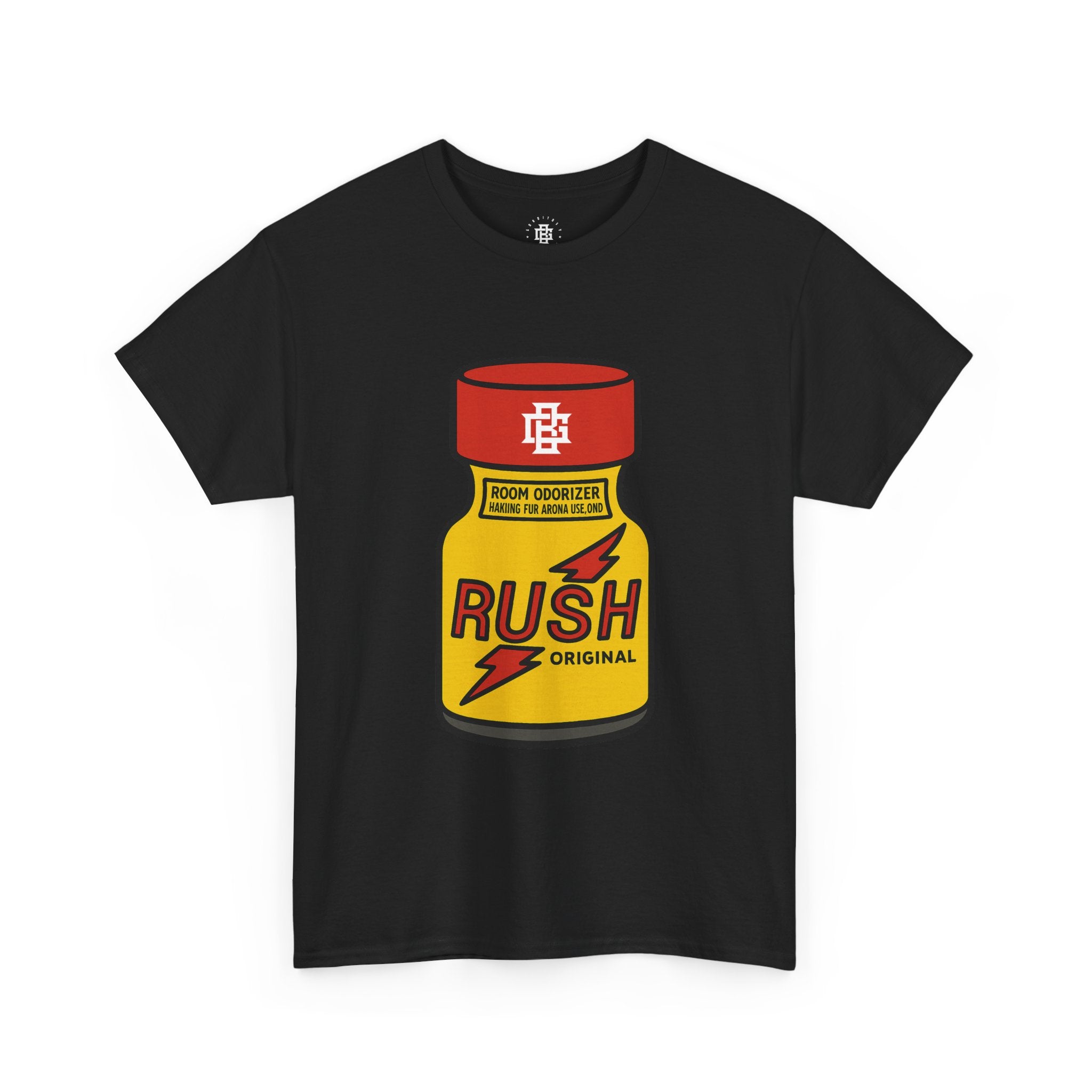 Rush Sauce Bottle T-Shirt — Retro Hot Sauce Graphic Tee